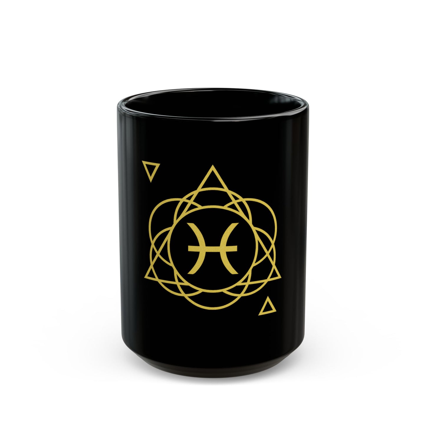 Pisces Sacred Geometry Black Mug for Coffee Lovers