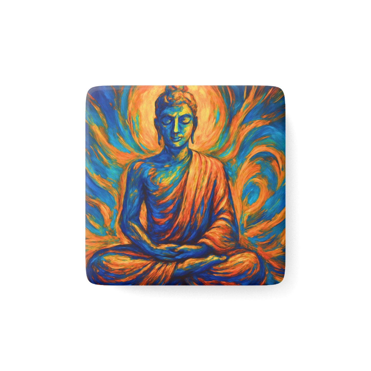 Buddha Porcelain Magnet | SoulfulYarn Collection | Zen Home Decor | Mindfulness Gift