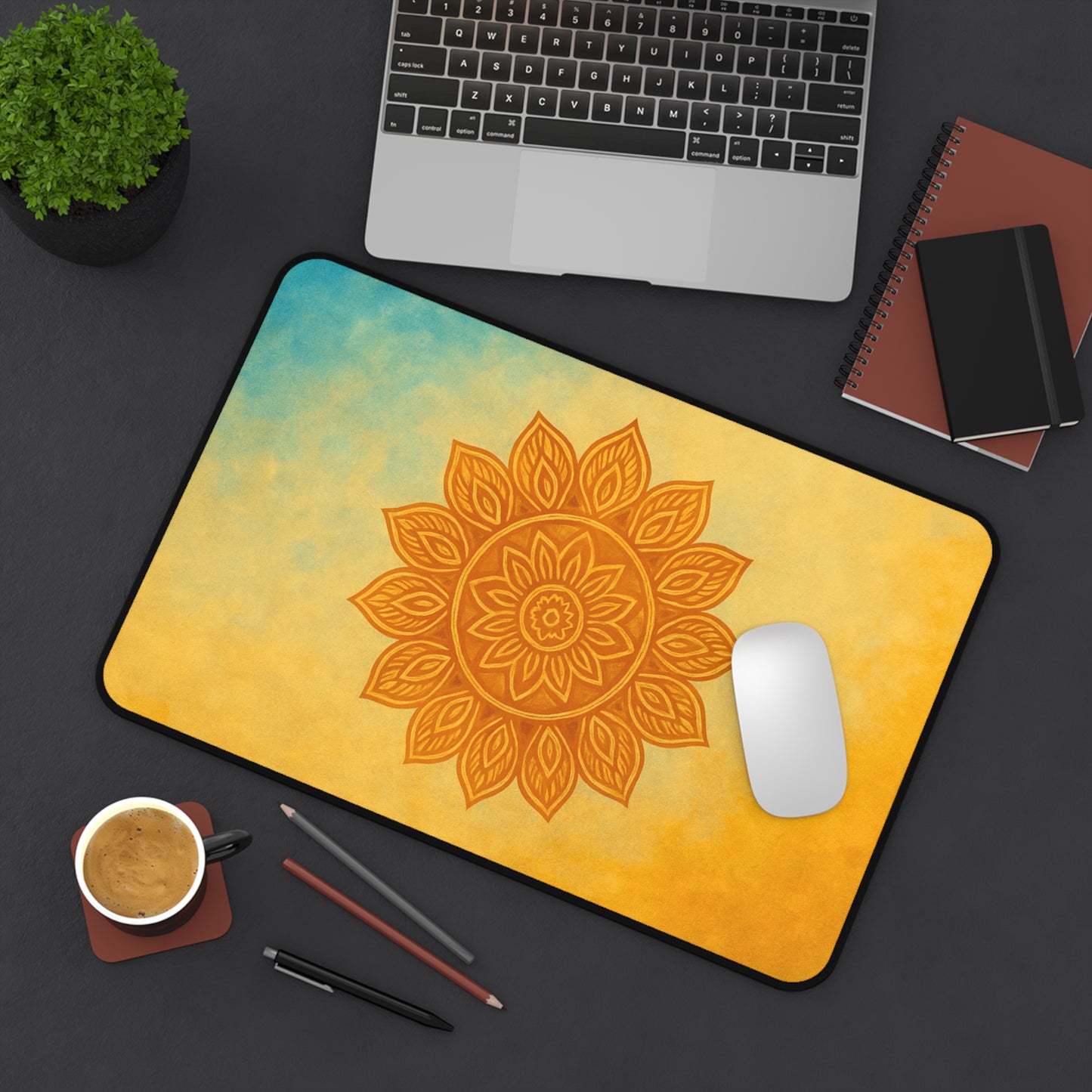 Bright Mandala Desk Mat I Calm & Creative Desk Mat | SoulfulYarn Collection