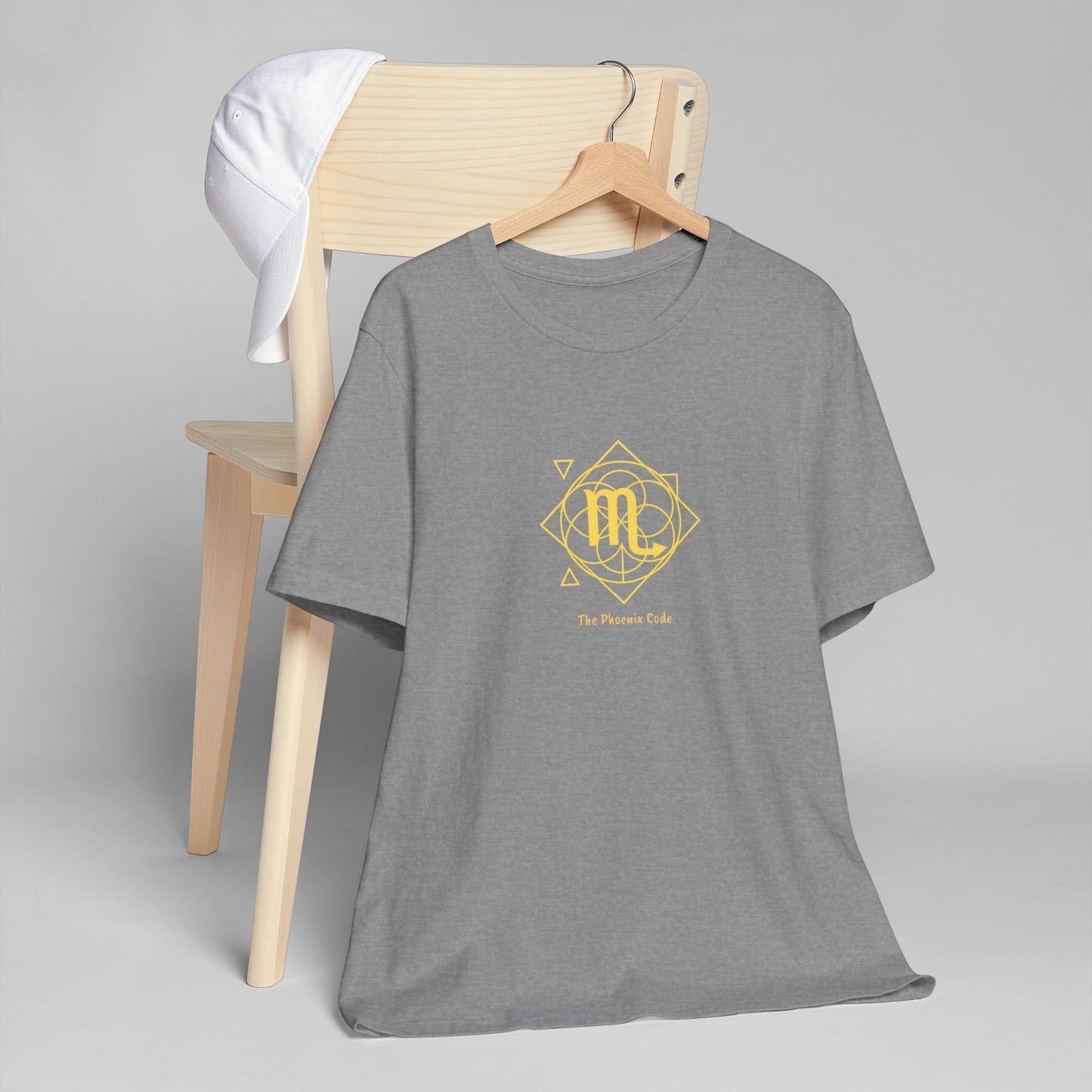 Scorpio Sacred Geometry T-Shirt | The Phoenix Code Tee | Spiritual Zodiac Shirt | Gold Print on Black | Astrology Gift