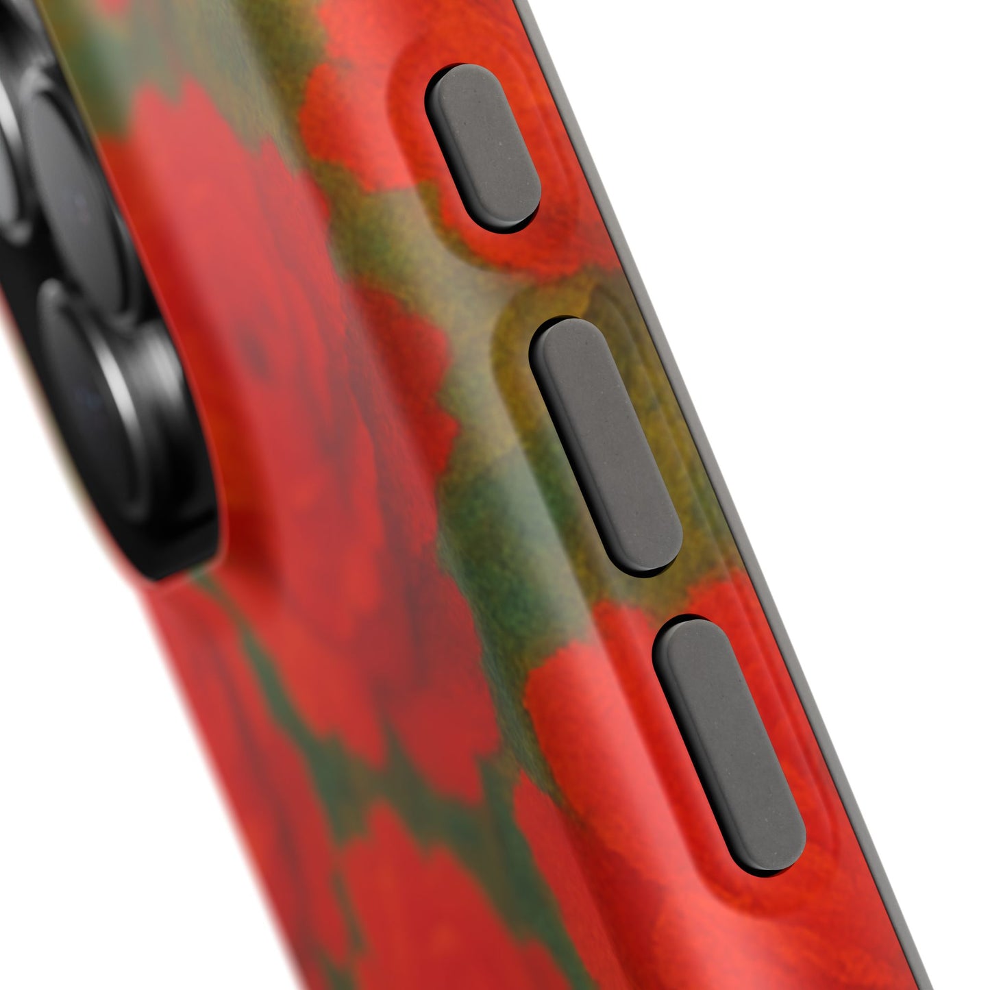 Crimson Love iPhone Case I Impact Resistant Floral Art Cover | SoulfulYarn Collection | Abstract Red Roses Design for iPhone