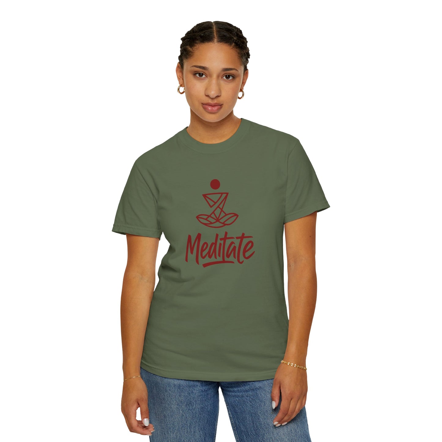 Meditate T-Shirt | 100% ring-spun US cotton | Spiritual Yoga Tee | Mindfulness Shirt | I Am Meditating Top