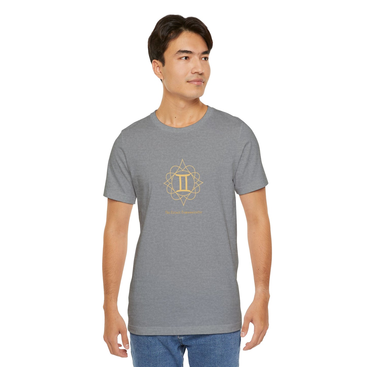 Gemini Sacred Geometry T-Shirt | The Cosmic Communicator Tee | Spiritual Zodiac Shirt | Gold Print on Black | Astrology Gift