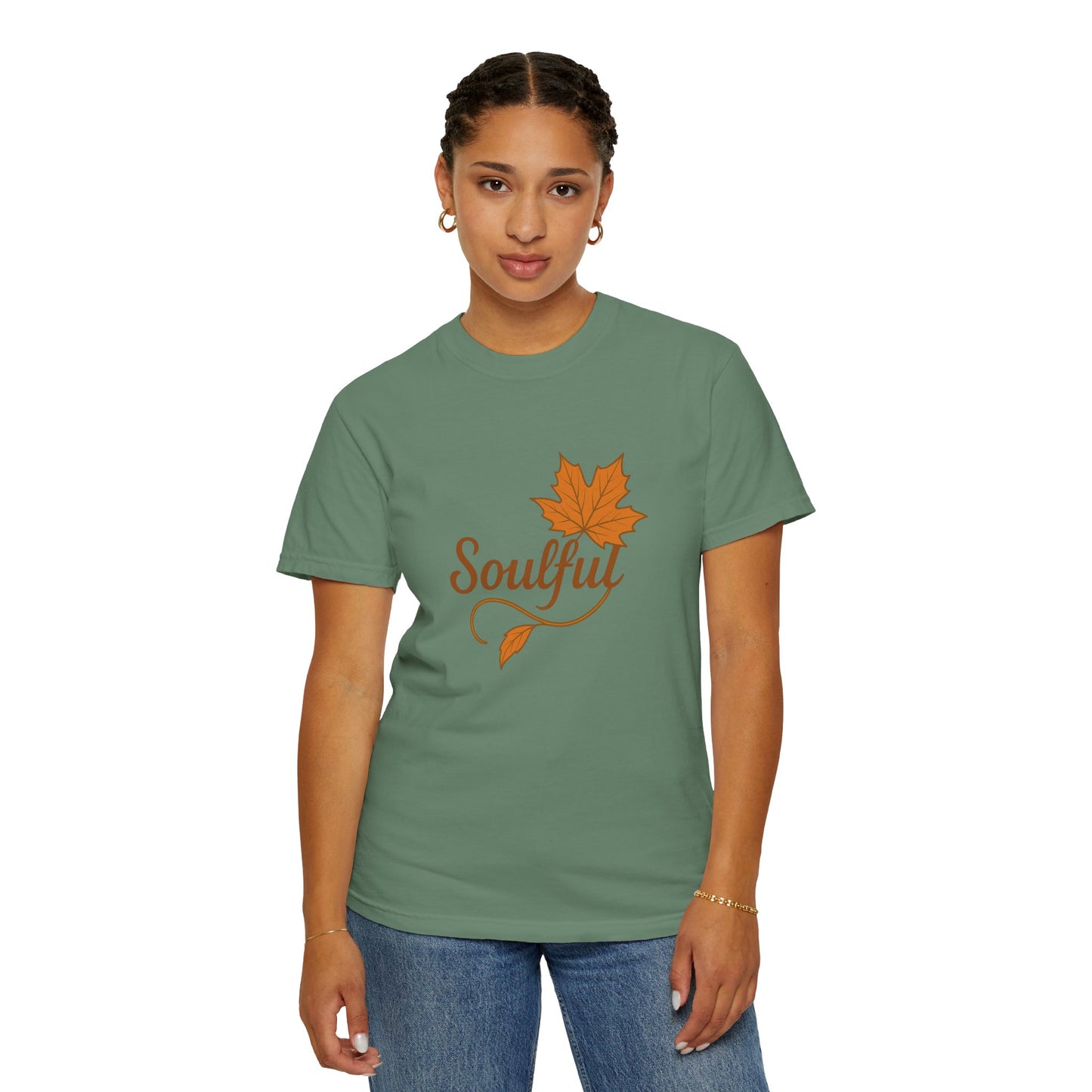 Soulful Maple Leaf T-Shirt | 100% Ring-Spun US Cotton | Autumn Spirit Tee | Nature Lover Gift | Grounded. Grateful. Glowing. | Spiritual Fall Totem Shirt