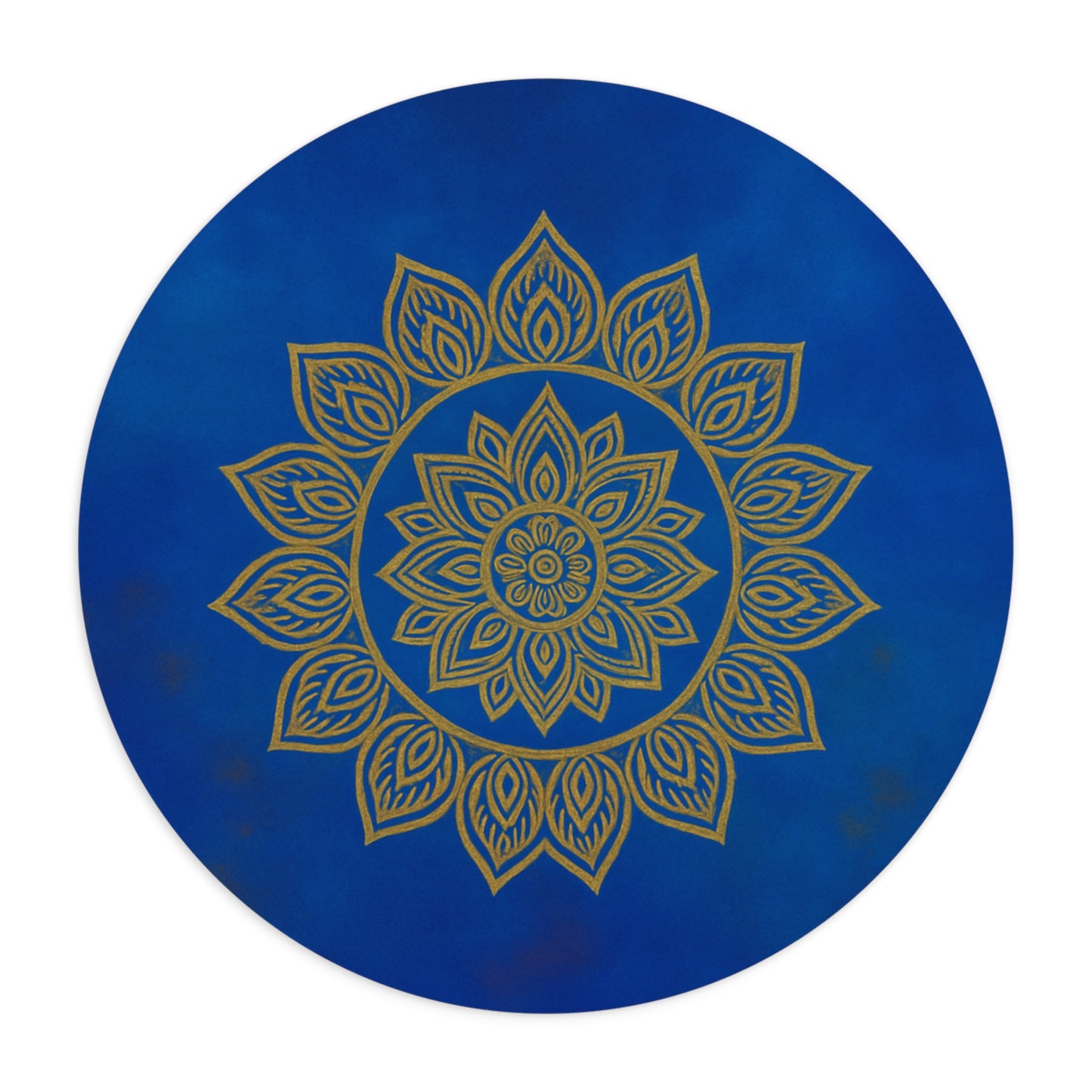 Mandala Mouse Pad I Abstract Sacred Geometry in Blue | SoulfulYarn Collection | Round or Rectangular | Mindful Gift for Yoga Lovers