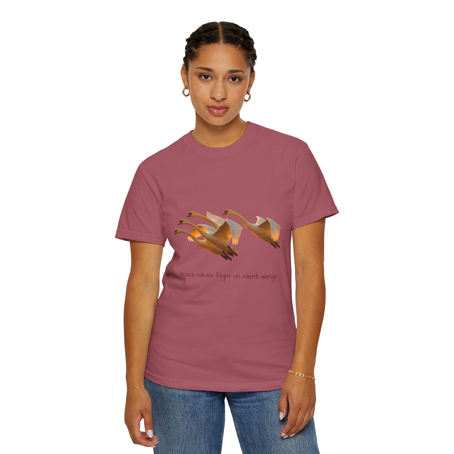 Flight of Cranes T-Shirt | 100% Ring-Spun US Cotton | Spiritual Yoga Tee | Mindfulness Shirt | Grace & Freedom Top