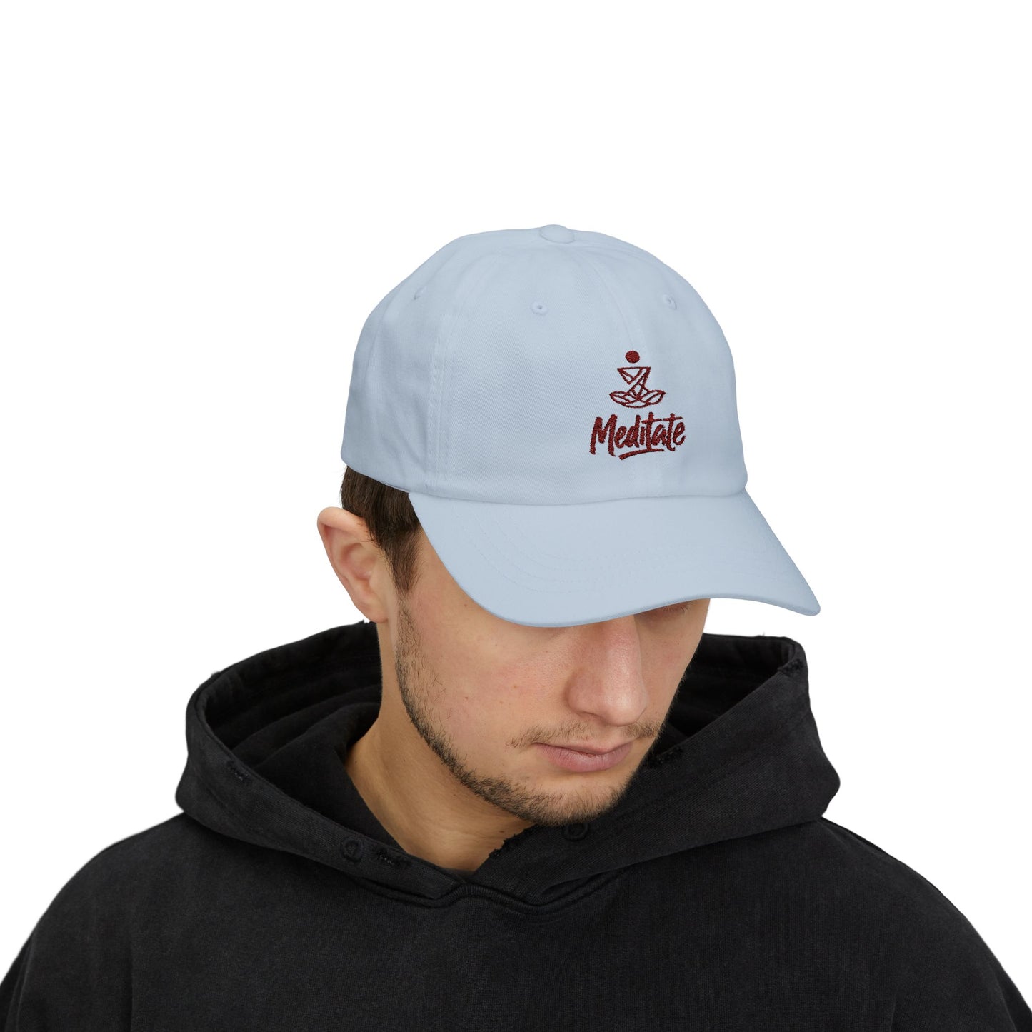 Meditate Embroidered Dad Hat | Spiritual Mindfulness Cap | SoulfulYarn Exclusive | I Am Meditating Hat for Yoga & Inner Peace