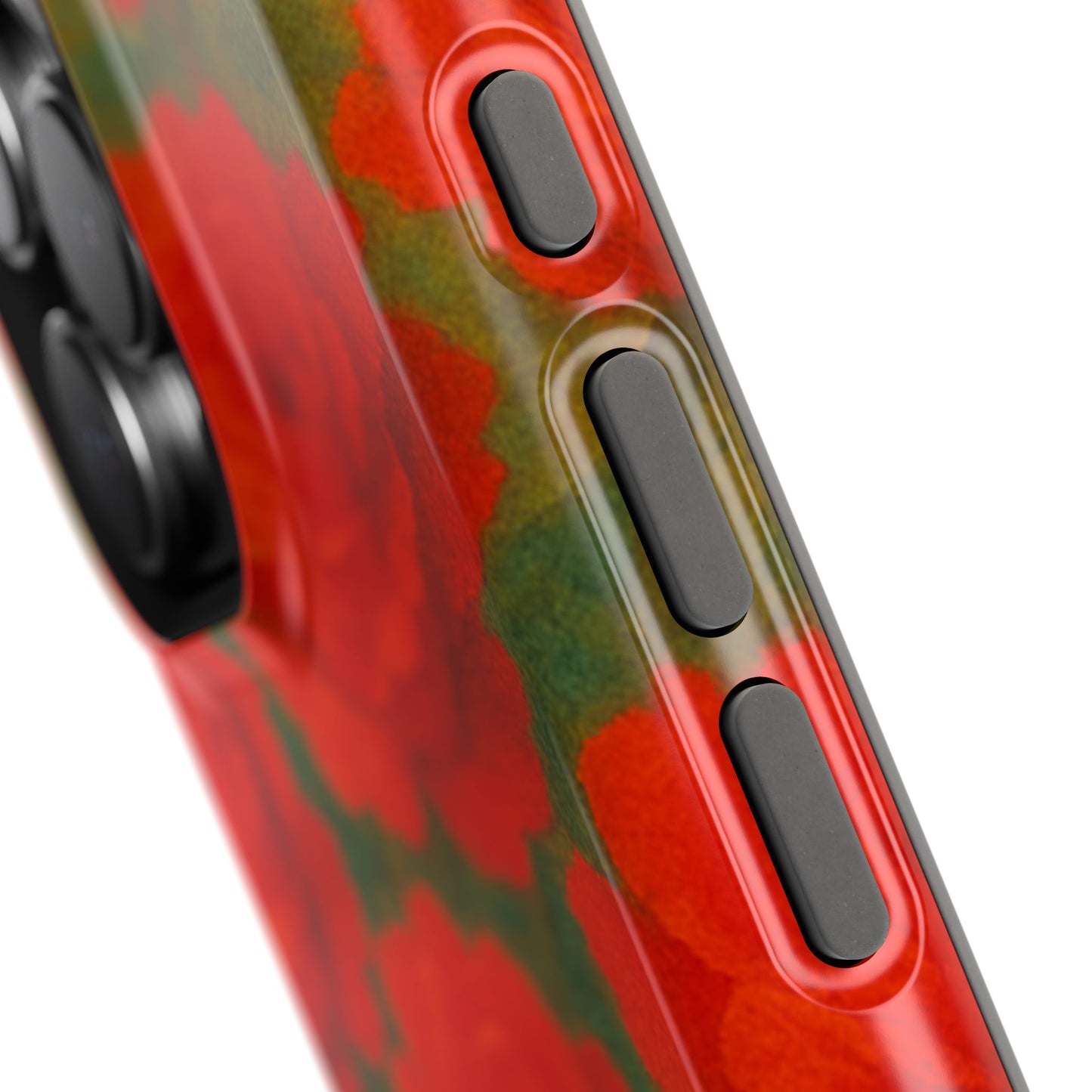 Crimson Love iPhone Case I Impact Resistant Floral Art Cover | SoulfulYarn Collection | Abstract Red Roses Design for iPhone