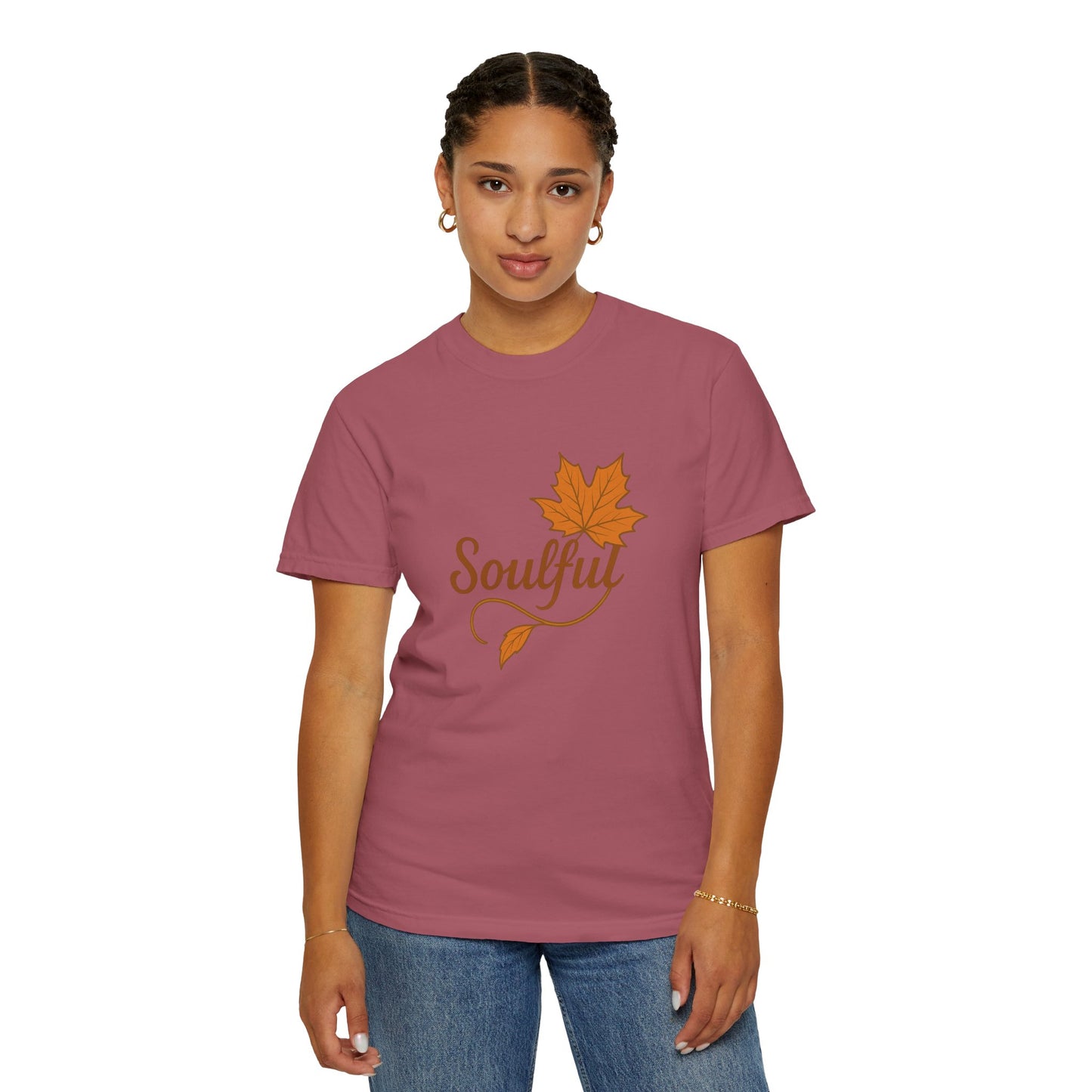 Soulful Maple Leaf T-Shirt | 100% Ring-Spun US Cotton | Autumn Spirit Tee | Nature Lover Gift | Grounded. Grateful. Glowing. | Spiritual Fall Totem Shirt