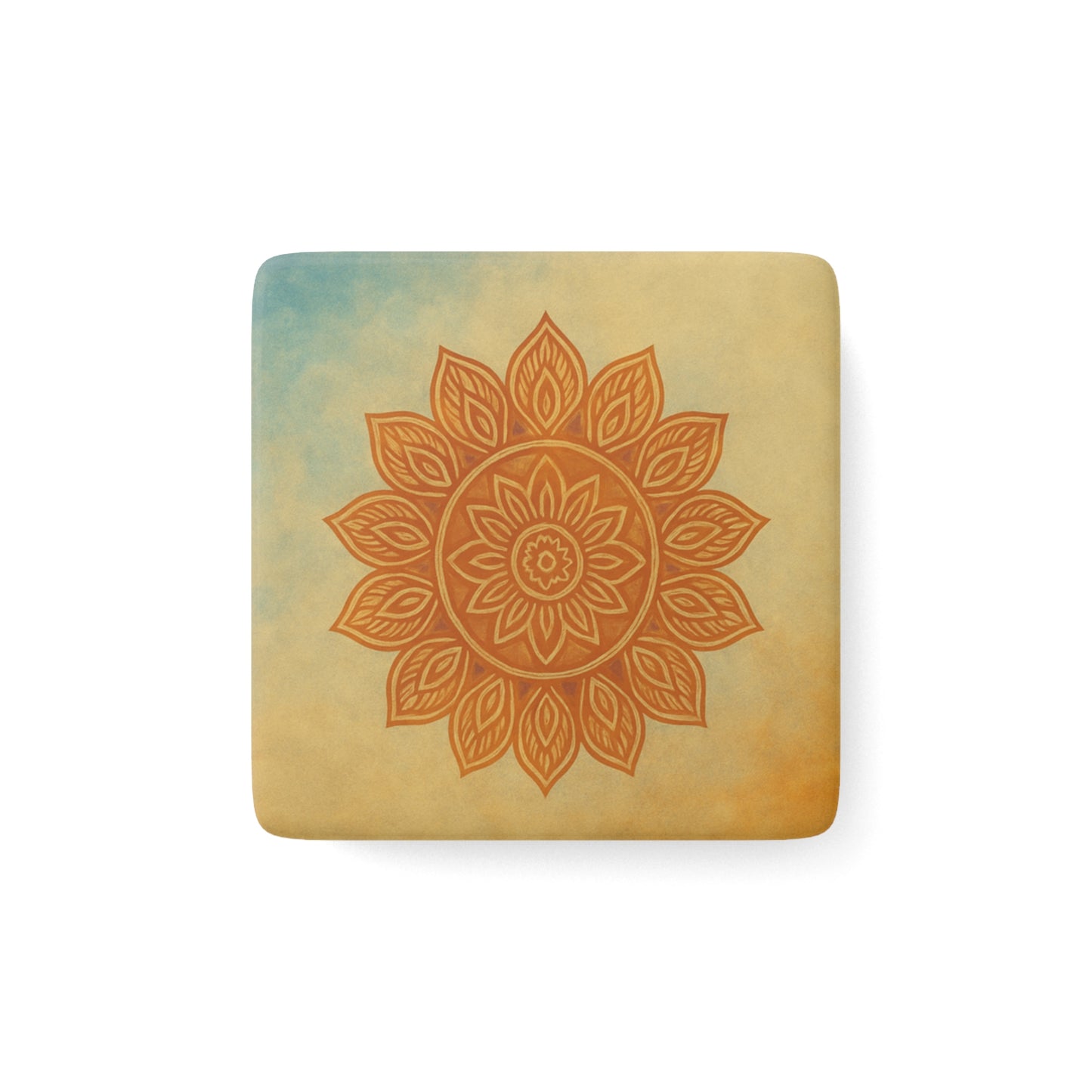 Mandala Porcelain Magnet | Sacred Geometry Art Magnet | Spiritual Fridge Decor | Symbol of Harmony & Focus | Mindful Gift Idea