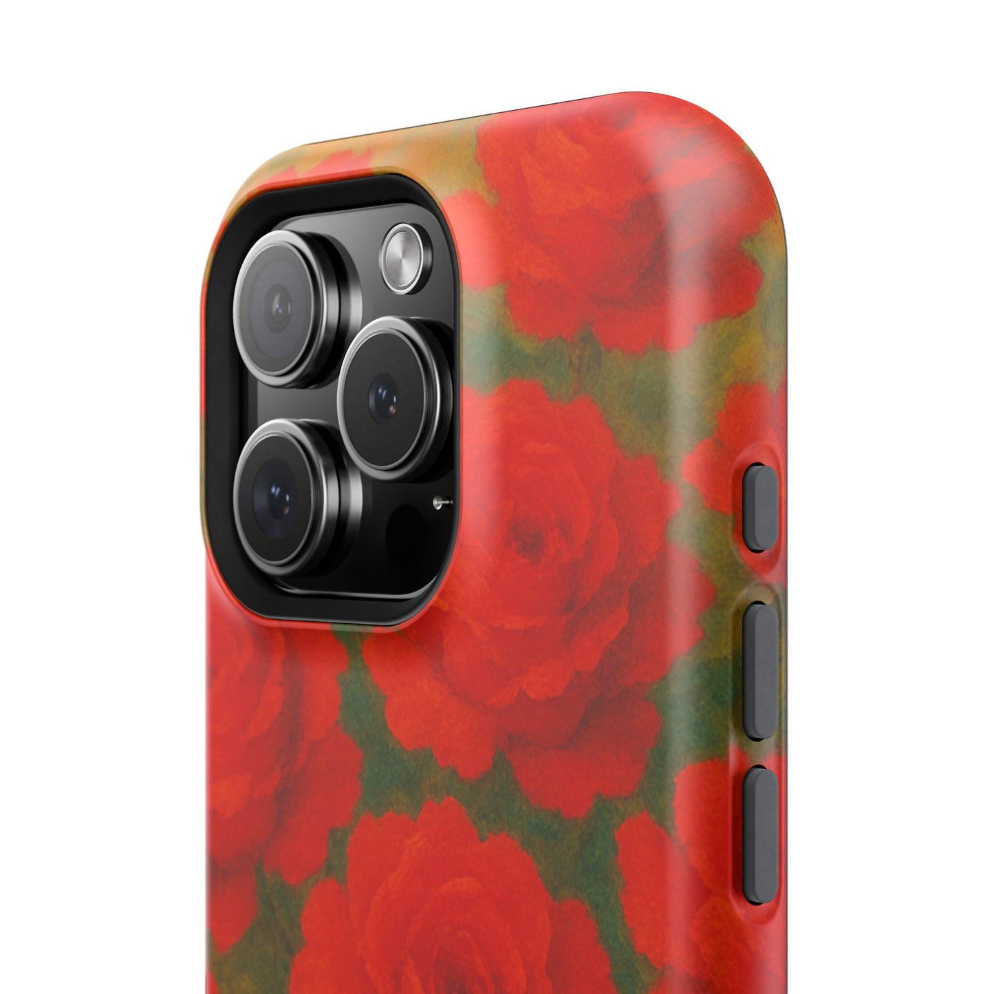 Crimson Love iPhone Case I Impact Resistant Floral Art Cover | SoulfulYarn Collection | Abstract Red Roses Design for iPhone