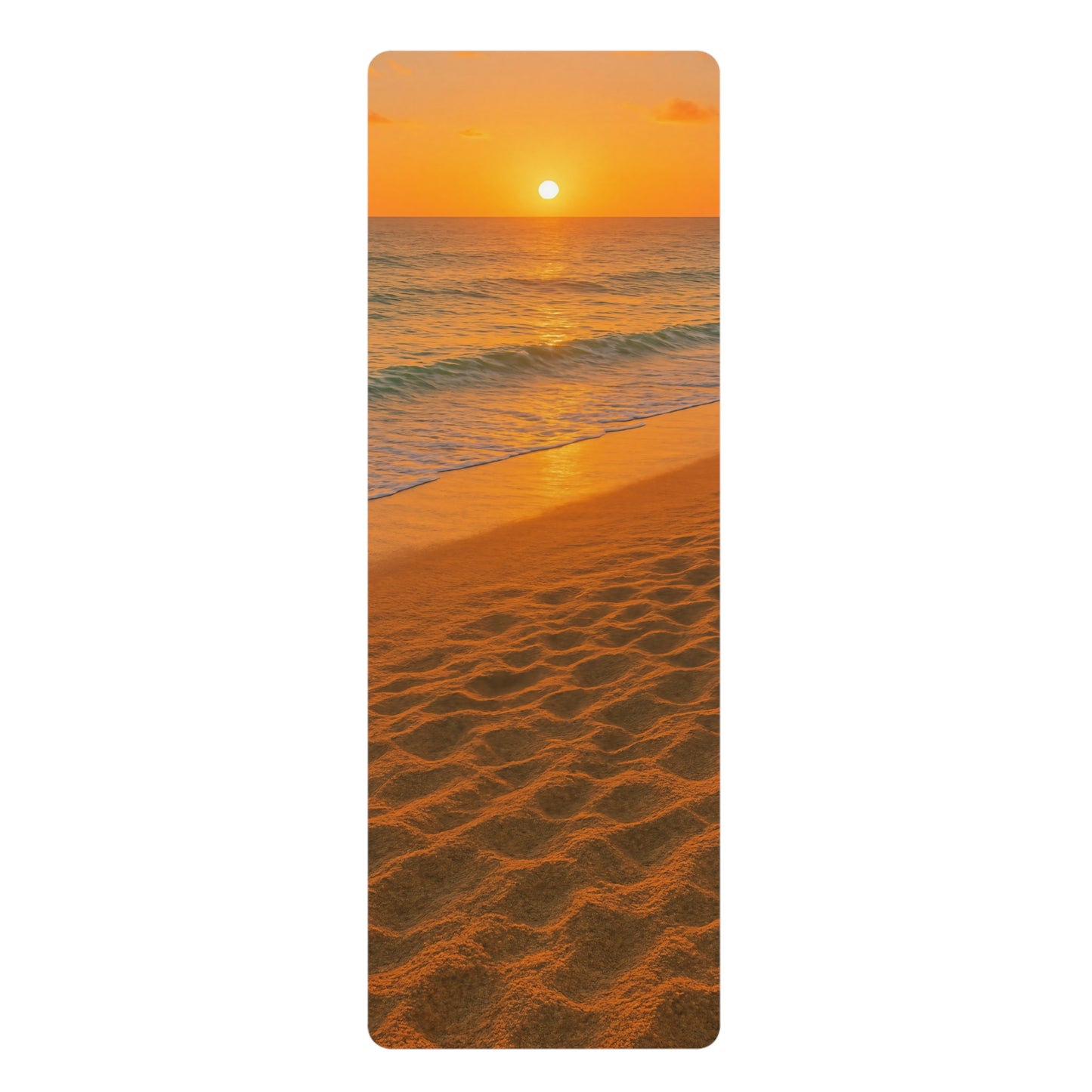Sunrise Beach Yoga Mat | Energizing Morning Shoreline Design | Yoga Mat with Strap
