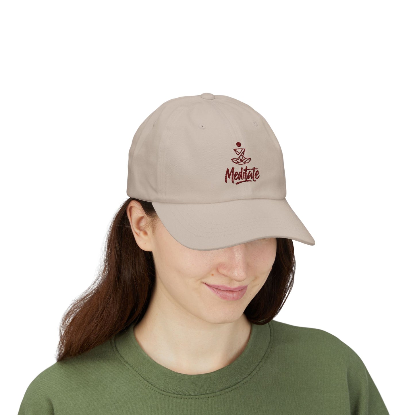 Meditate Embroidered Dad Hat | Spiritual Mindfulness Cap | SoulfulYarn Exclusive | I Am Meditating Hat for Yoga & Inner Peace