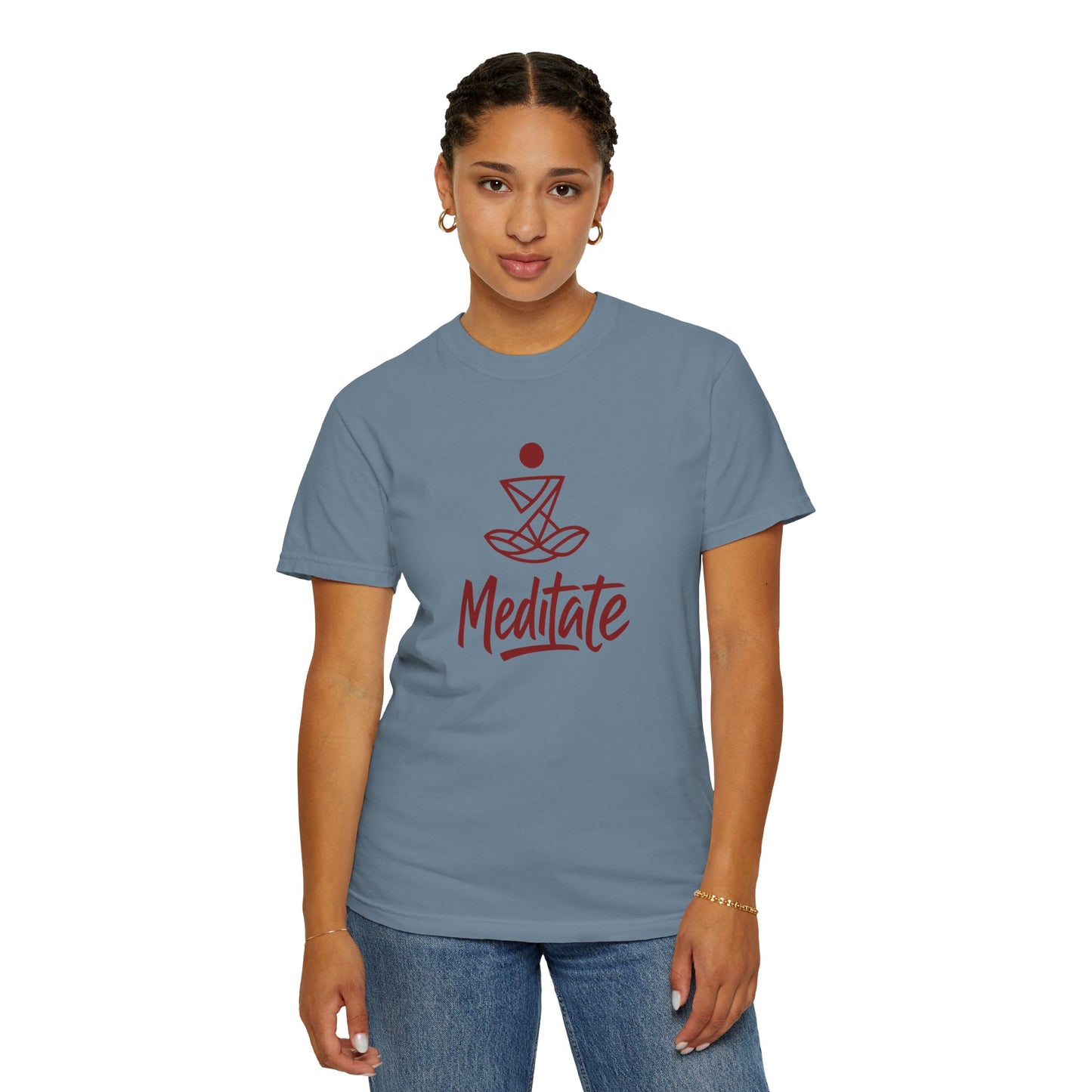 Meditate T-Shirt | 100% ring-spun US cotton | Spiritual Yoga Tee | Mindfulness Shirt | I Am Meditating Top
