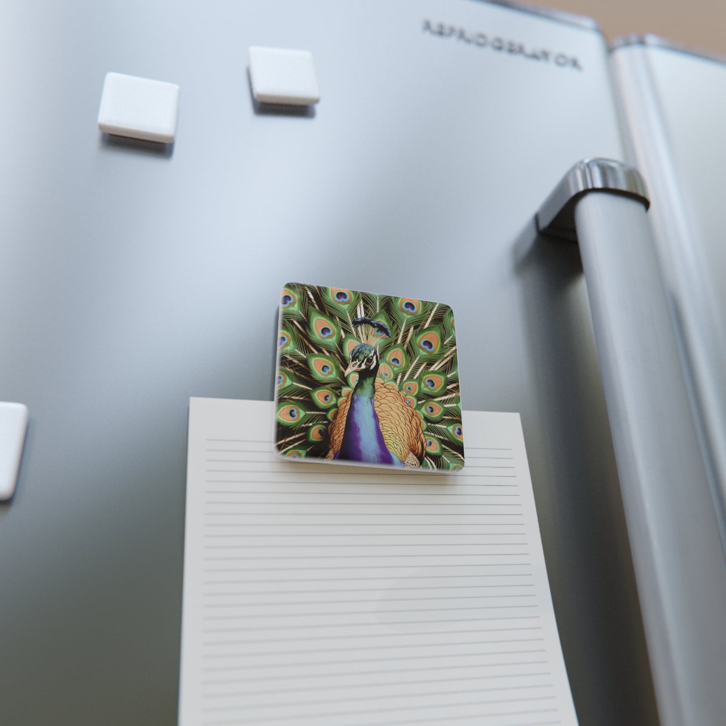 Peacock Porcelain Magnet | Symbol of Awakening | Symbol of Grace & Beauty | Vibrant Fridge Decor | Spiritual Gift Idea