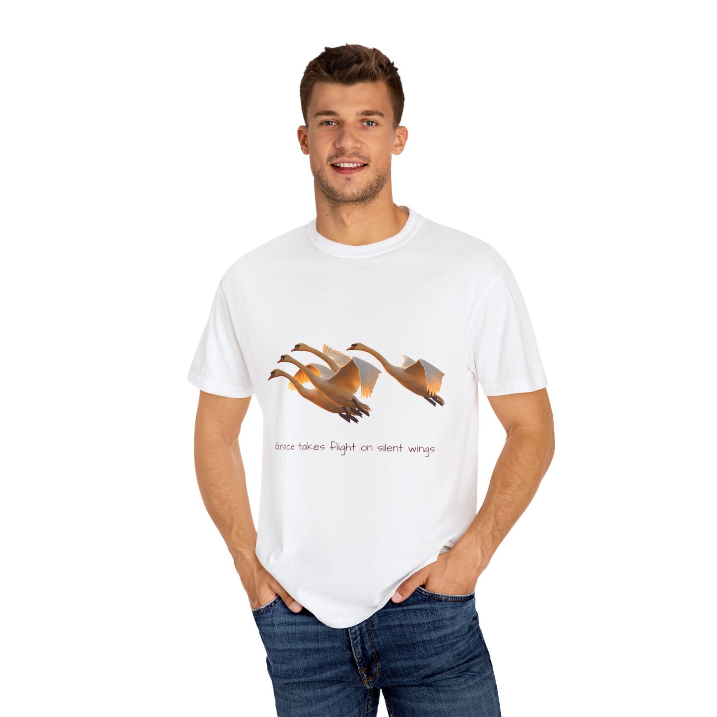 Flight of Cranes T-Shirt | 100% Ring-Spun US Cotton | Spiritual Yoga Tee | Mindfulness Shirt | Grace & Freedom Top