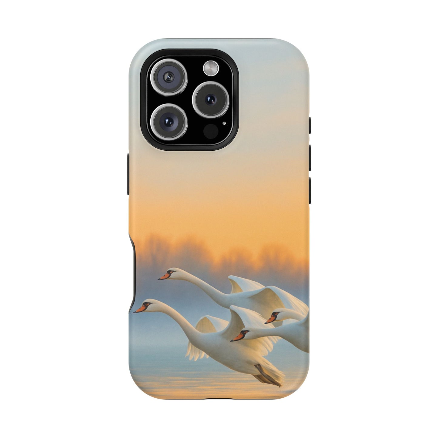 Flight of Swans iPhone Case I Impact Resistant Cover | SoulfulYarn Collection | Elegant Nature Art for iPhone