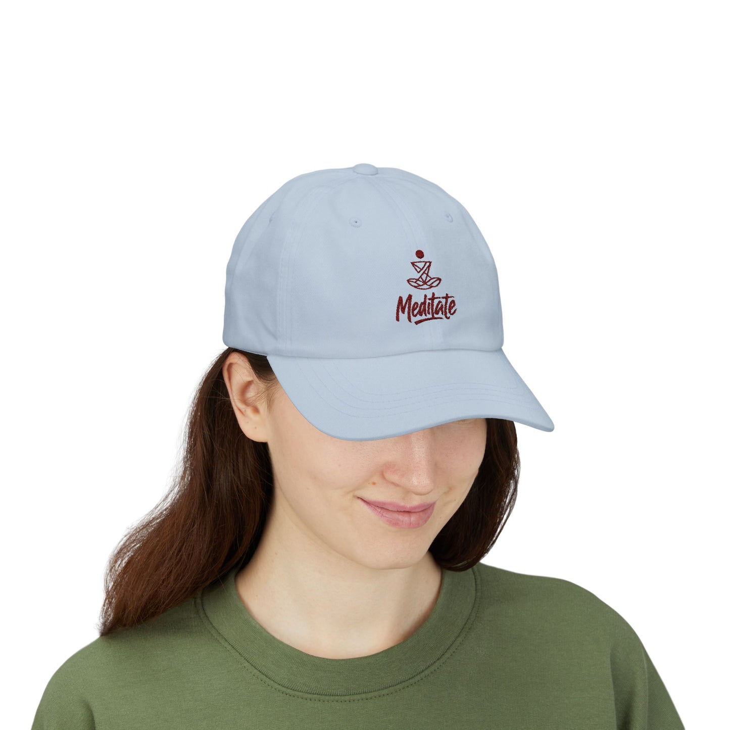 Meditate Embroidered Dad Hat | Spiritual Mindfulness Cap | SoulfulYarn Exclusive | I Am Meditating Hat for Yoga & Inner Peace