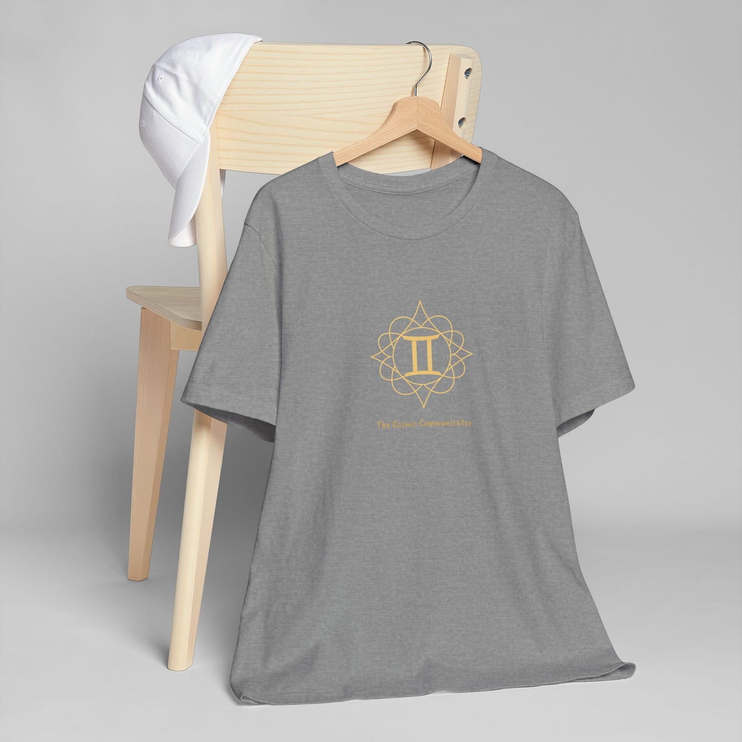 Gemini Sacred Geometry T-Shirt | The Cosmic Communicator Tee | Spiritual Zodiac Shirt | Gold Print on Black | Astrology Gift