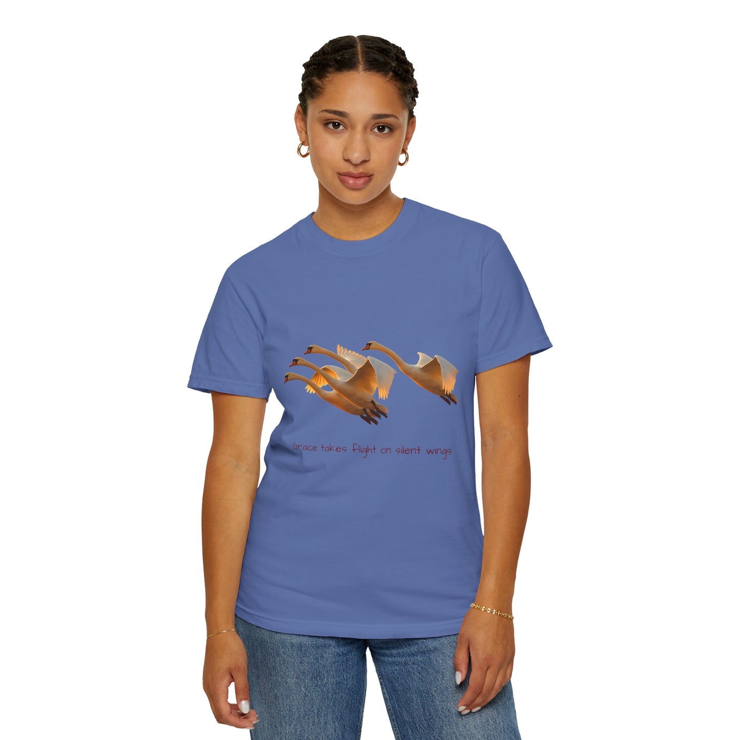 Flight of Cranes T-Shirt | 100% Ring-Spun US Cotton | Spiritual Yoga Tee | Mindfulness Shirt | Grace & Freedom Top
