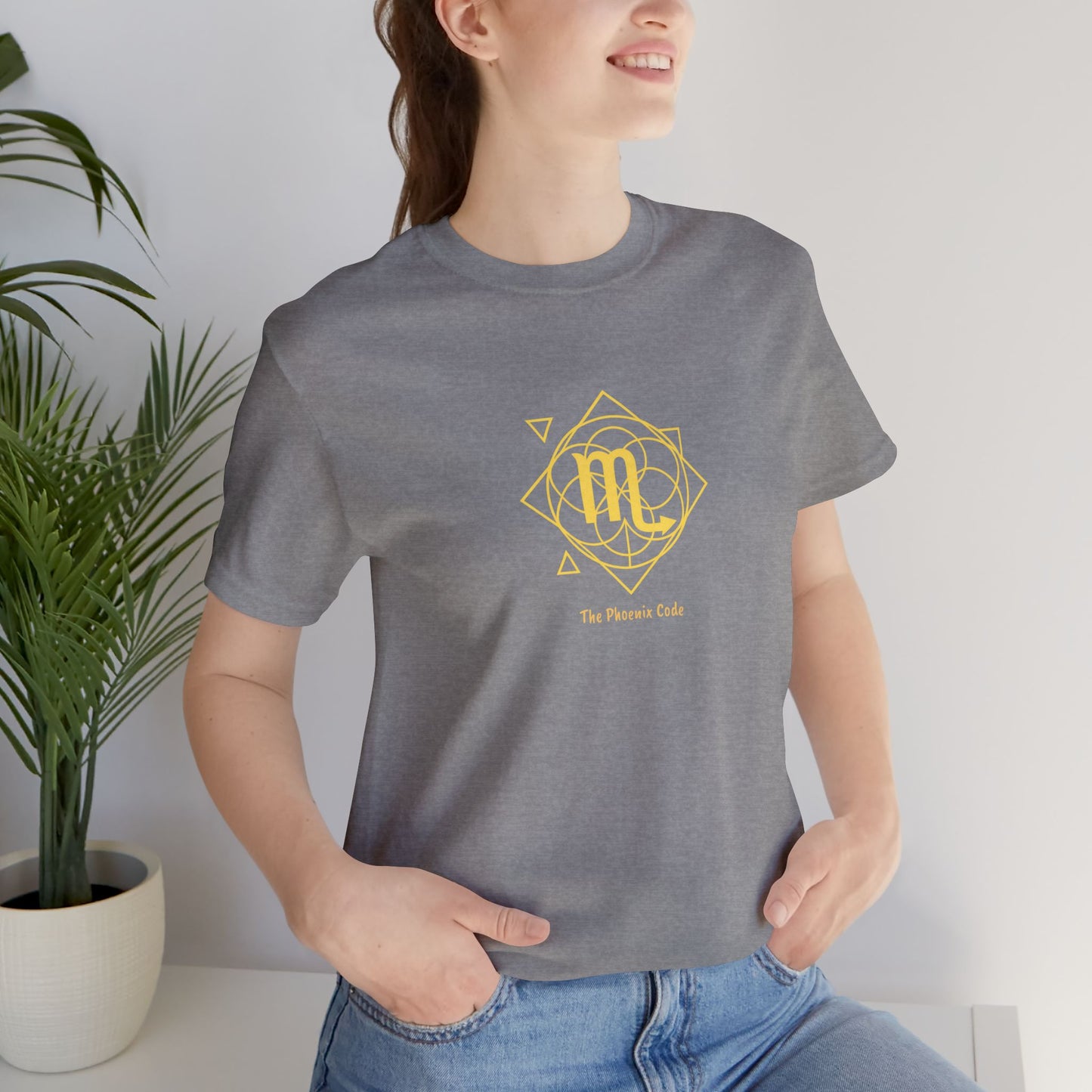 Scorpio Sacred Geometry T-Shirt | The Phoenix Code Tee | Spiritual Zodiac Shirt | Gold Print on Black | Astrology Gift