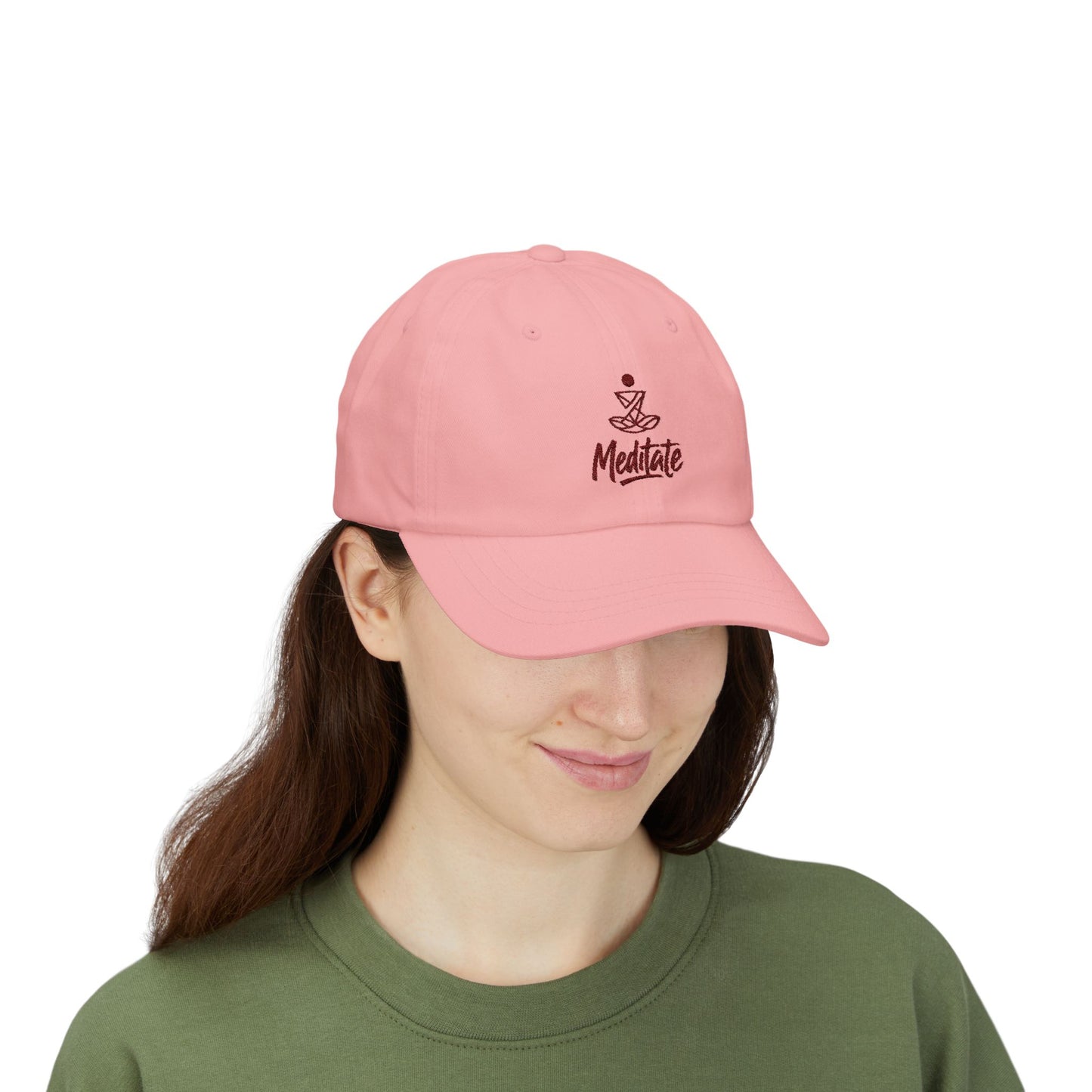 Meditate Embroidered Dad Hat | Spiritual Mindfulness Cap | SoulfulYarn Exclusive | I Am Meditating Hat for Yoga & Inner Peace