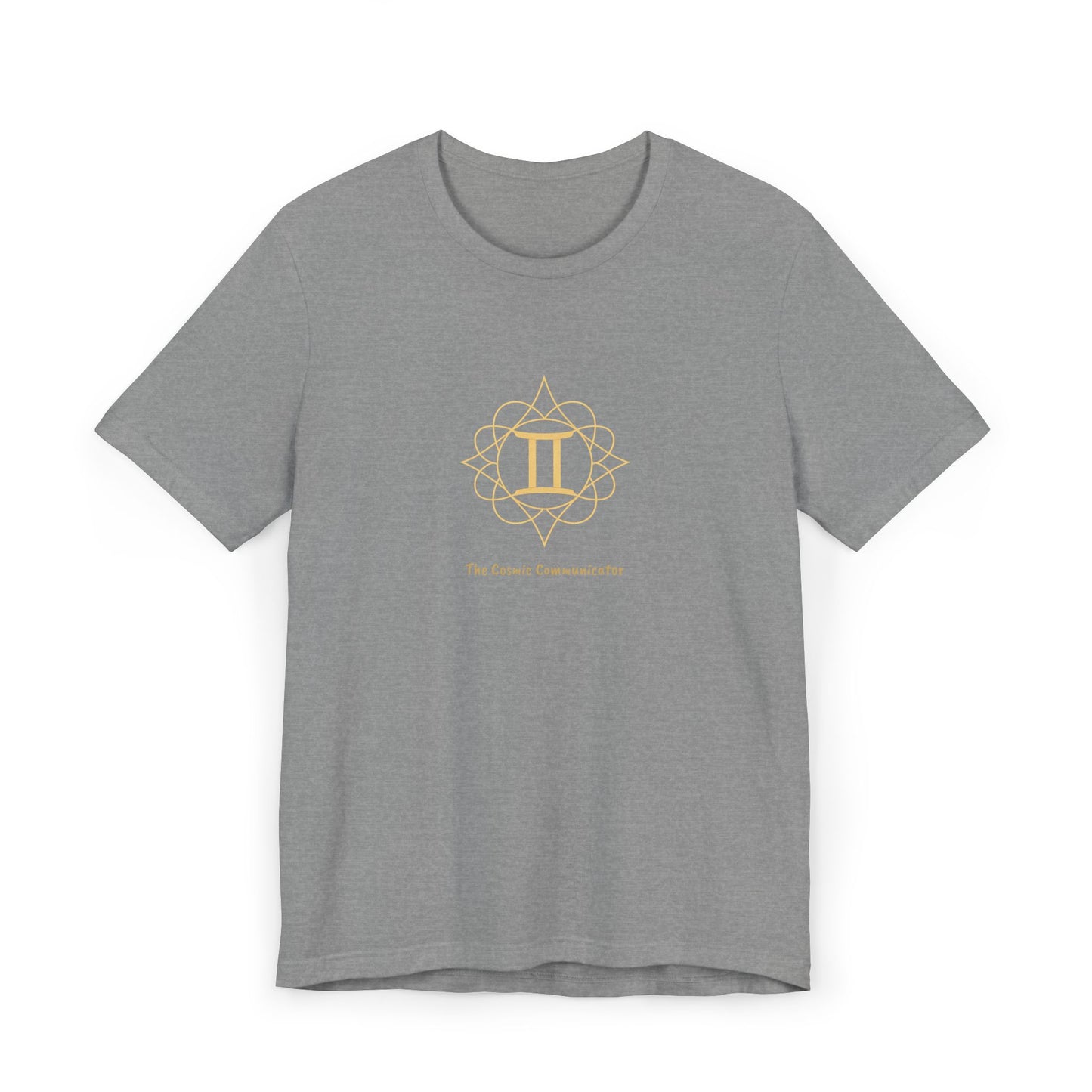 Gemini Sacred Geometry T-Shirt | The Cosmic Communicator Tee | Spiritual Zodiac Shirt | Gold Print on Black | Astrology Gift