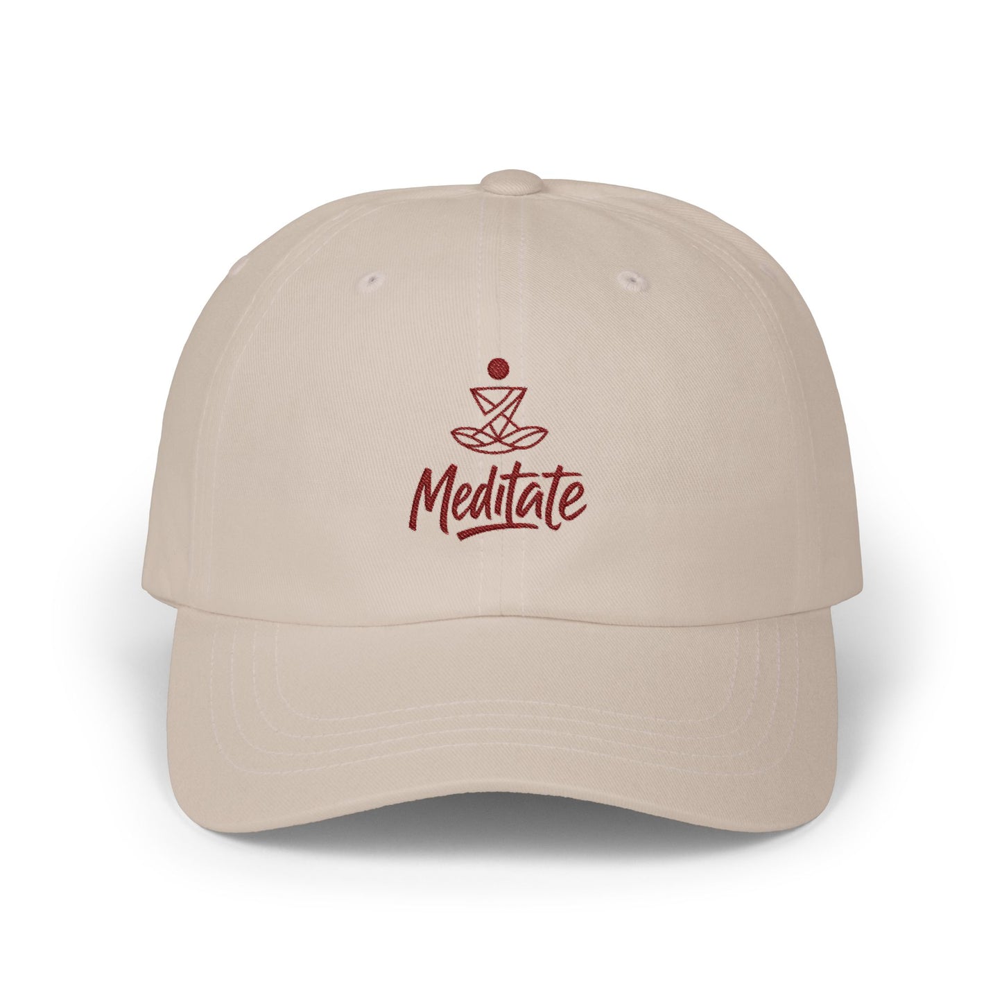 Meditate Embroidered Dad Hat | Spiritual Mindfulness Cap | SoulfulYarn Exclusive | I Am Meditating Hat for Yoga & Inner Peace