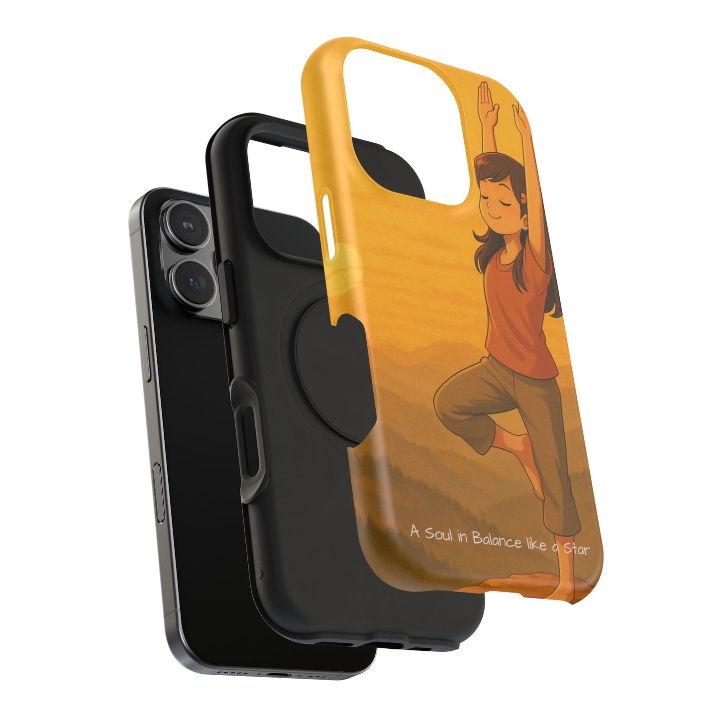 A Soul in Balance iPhone Case | Impact Resistant Cover | SoulfulYarn Collection | Mindful Yoga Art for iPhone