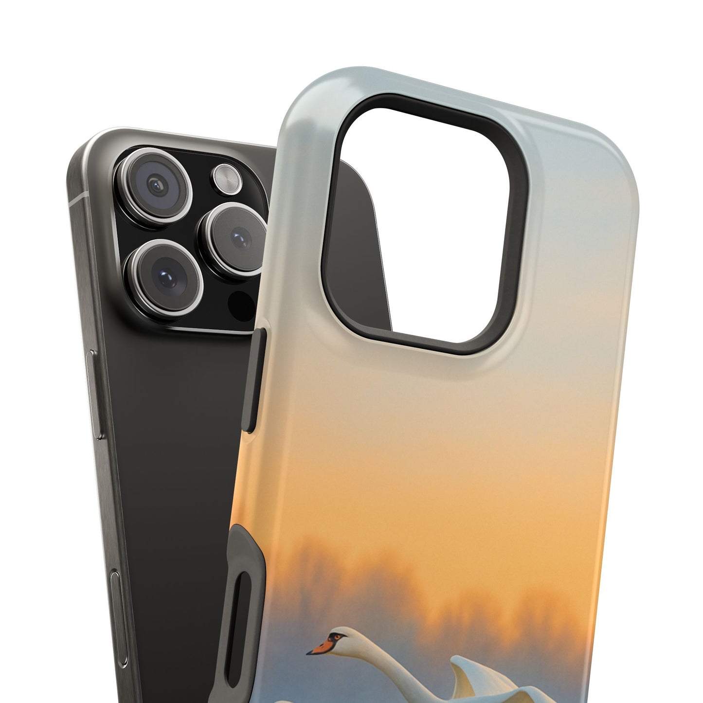 Flight of Swans iPhone Case I Impact Resistant Cover | SoulfulYarn Collection | Elegant Nature Art for iPhone