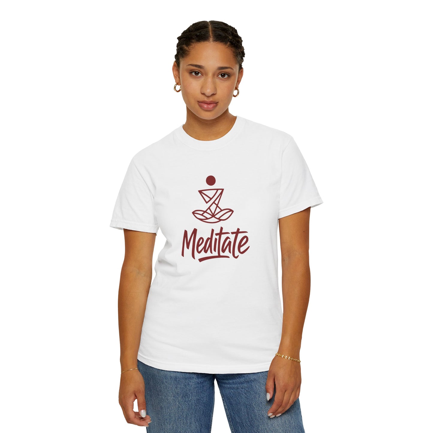 Meditate T-Shirt | 100% ring-spun US cotton | Spiritual Yoga Tee | Mindfulness Shirt | I Am Meditating Top
