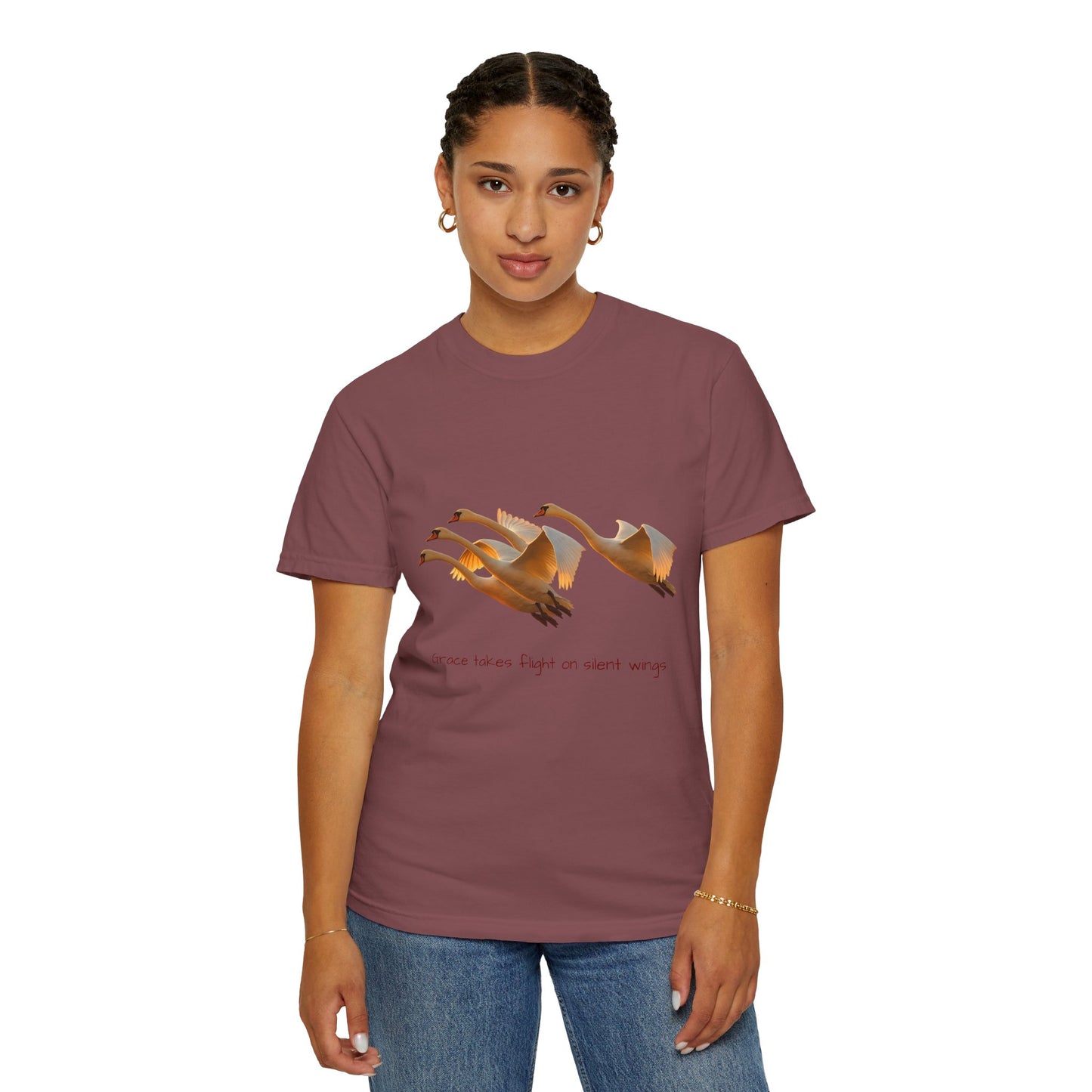 Flight of Cranes T-Shirt | 100% Ring-Spun US Cotton | Spiritual Yoga Tee | Mindfulness Shirt | Grace & Freedom Top