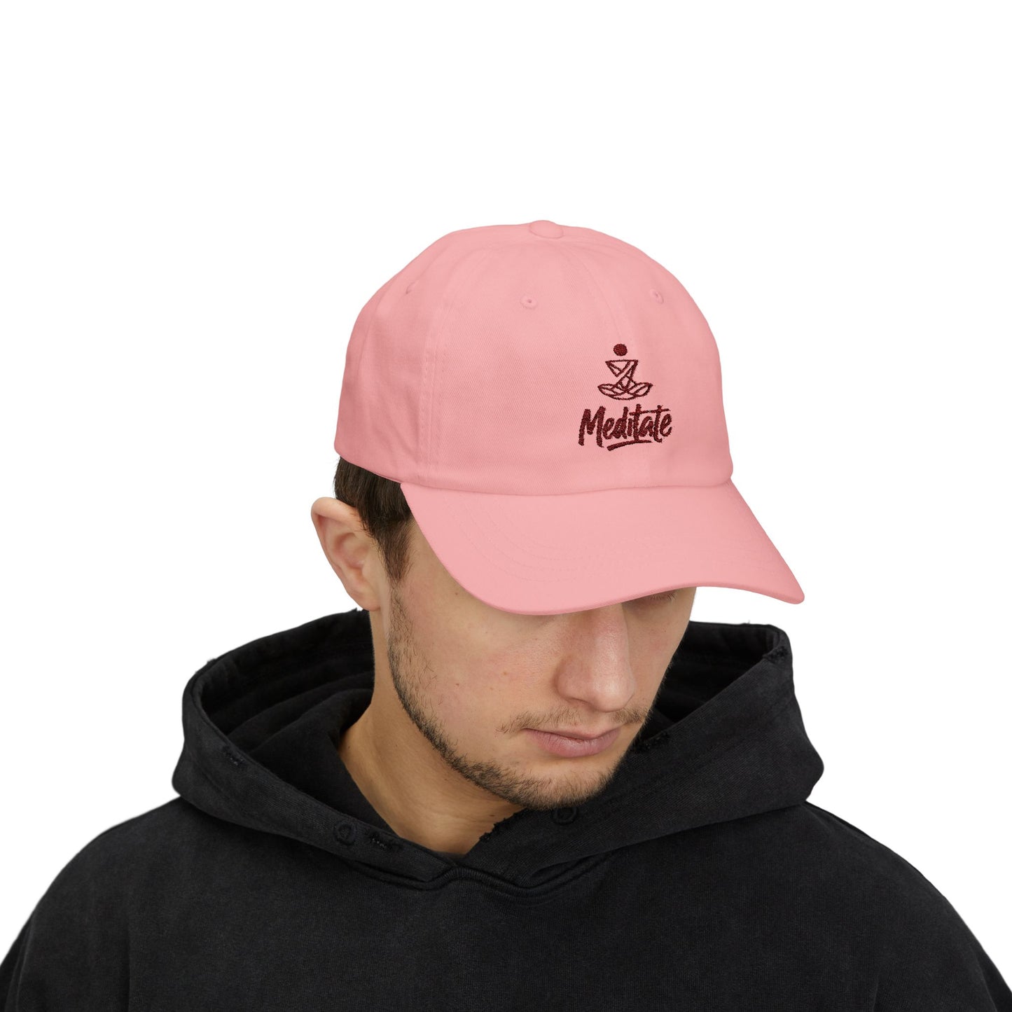 Meditate Embroidered Dad Hat | Spiritual Mindfulness Cap | SoulfulYarn Exclusive | I Am Meditating Hat for Yoga & Inner Peace