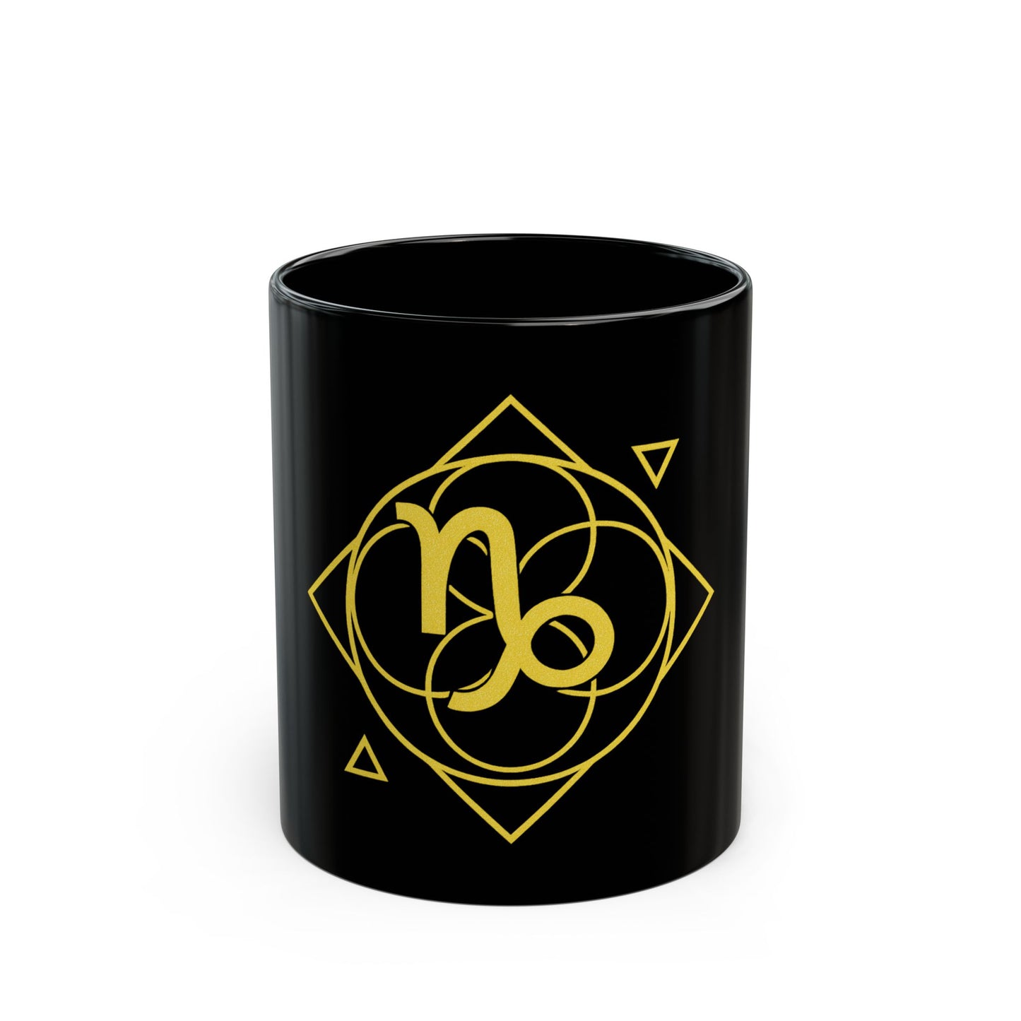 Capricorn Sacred Geometry Black Mug for Coffee Lovers