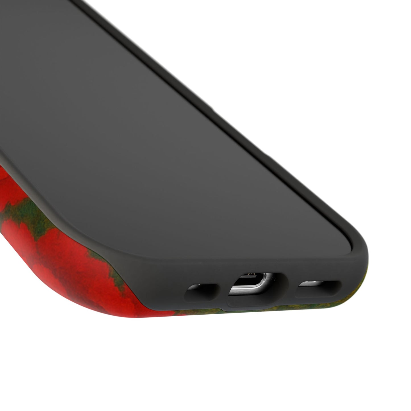 Crimson Love iPhone Case I Impact Resistant Floral Art Cover | SoulfulYarn Collection | Abstract Red Roses Design for iPhone
