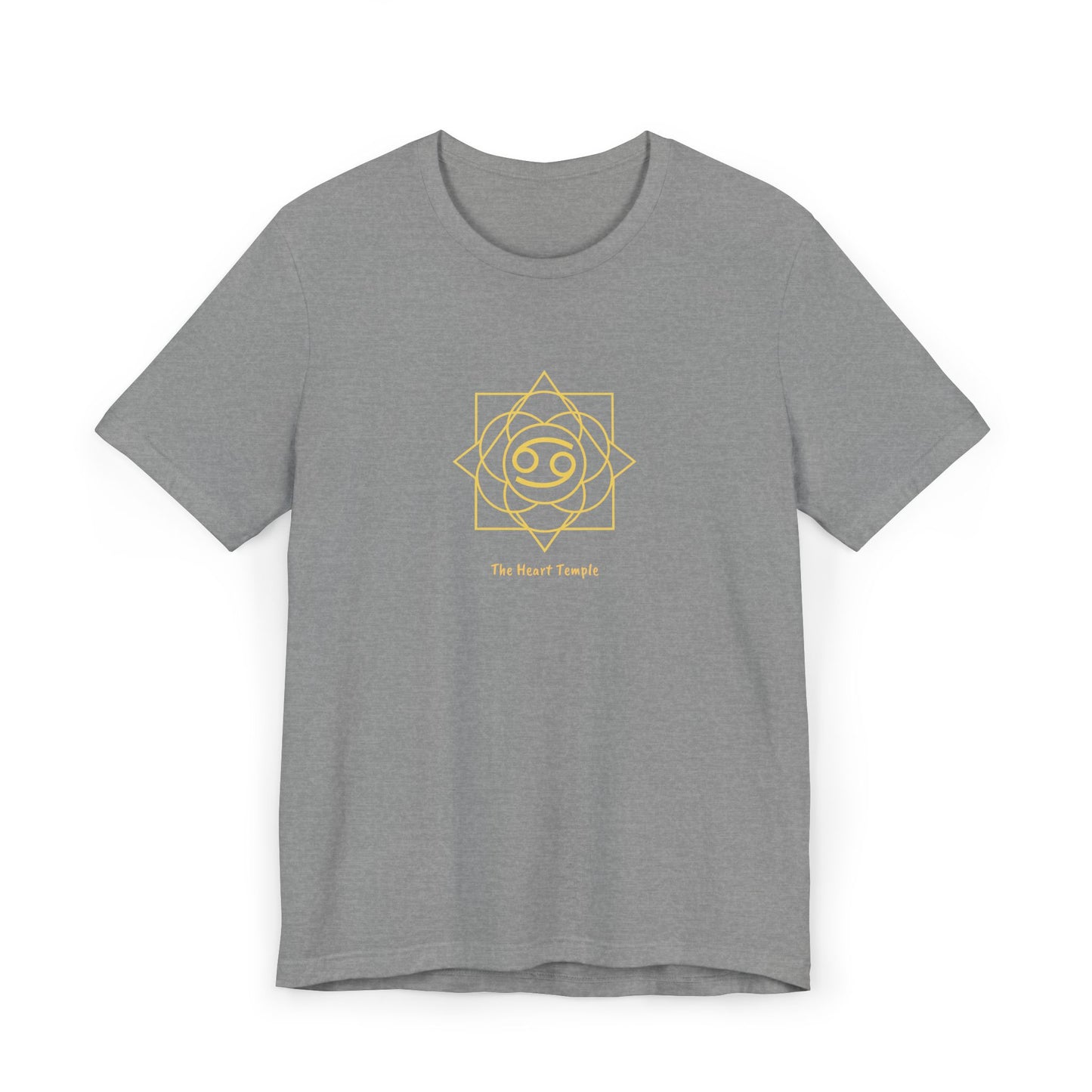 Cancer Sacred Geometry T-Shirt | The Heart Temple Tee | Spiritual Zodiac Shirt | Gold Print on Black | Astrology Gift