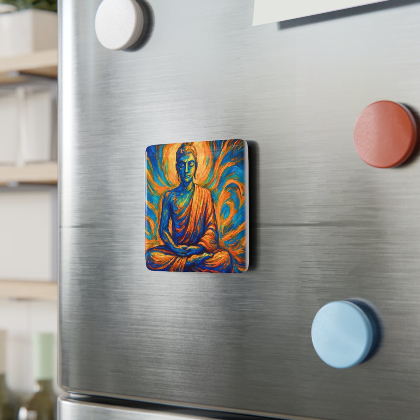 Buddha Porcelain Magnet | SoulfulYarn Collection | Zen Home Decor | Mindfulness Gift