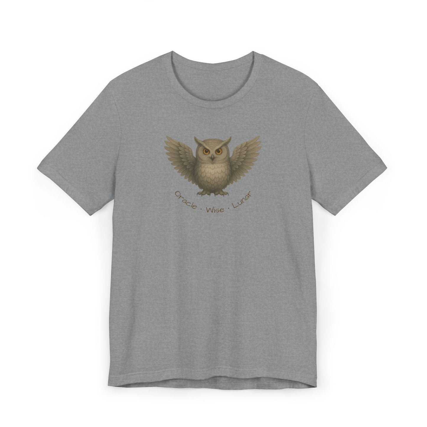 OWL Spirit Animal T-Shirt | Oracle. Wise. Lunar. Tee | Mystic Owl Shirt | Spiritual Totem Tee | Moon Magic Gift | Esoteric Graphic on White
