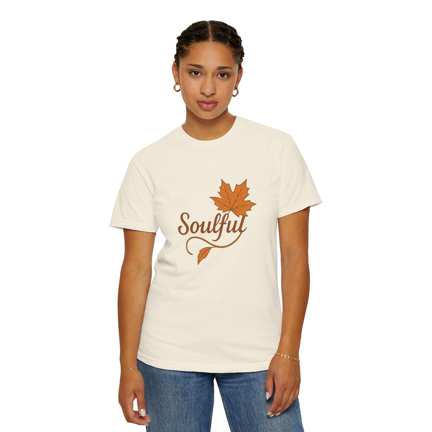 Soulful Maple Leaf T-Shirt | 100% Ring-Spun US Cotton | Autumn Spirit Tee | Nature Lover Gift | Grounded. Grateful. Glowing. | Spiritual Fall Totem Shirt