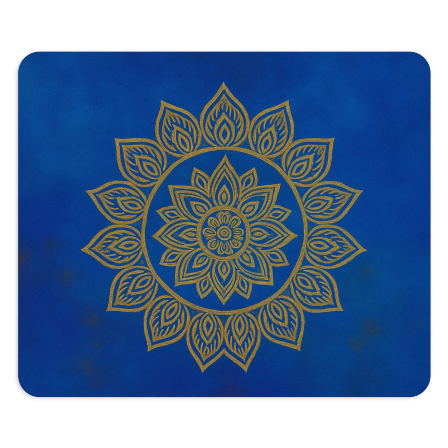 Mandala Mouse Pad I Abstract Sacred Geometry in Blue | SoulfulYarn Collection | Round or Rectangular | Mindful Gift for Yoga Lovers