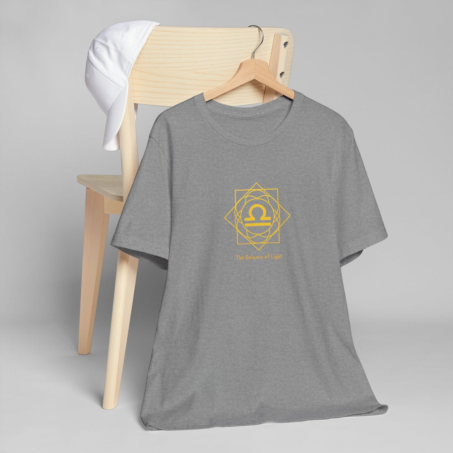 Libra Sacred Geometry T-Shirt | The Balance of Light Tee | Spiritual Zodiac Shirt | Gold Print on Black | Astrology Gift
