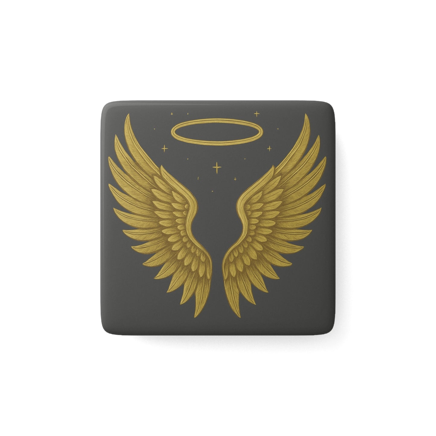 Angel Wings Porcelain Magnet | Magnet for Divine Blessings | Spiritual Fridge Decor | Memorial Gift | Guardian Angel Symbol