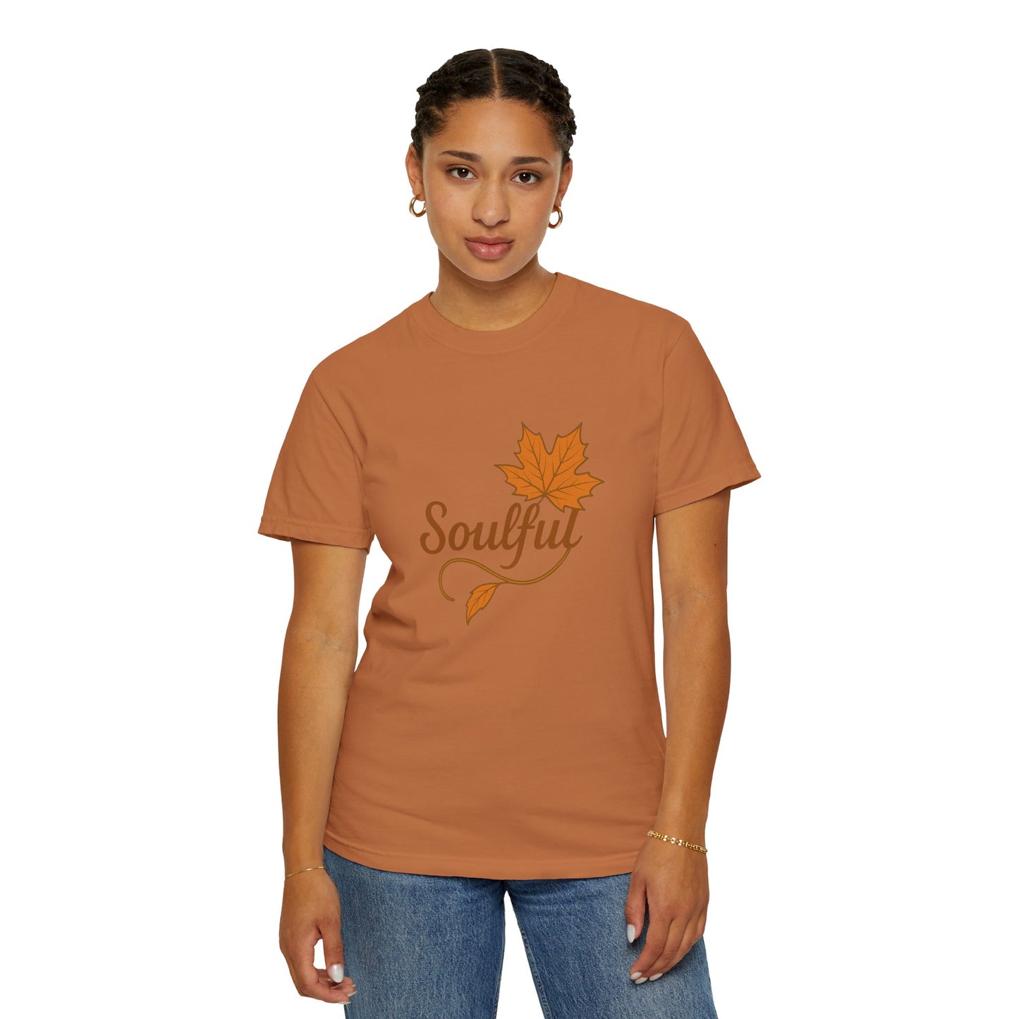 Soulful Maple Leaf T-Shirt | 100% Ring-Spun US Cotton | Autumn Spirit Tee | Nature Lover Gift | Grounded. Grateful. Glowing. | Spiritual Fall Totem Shirt