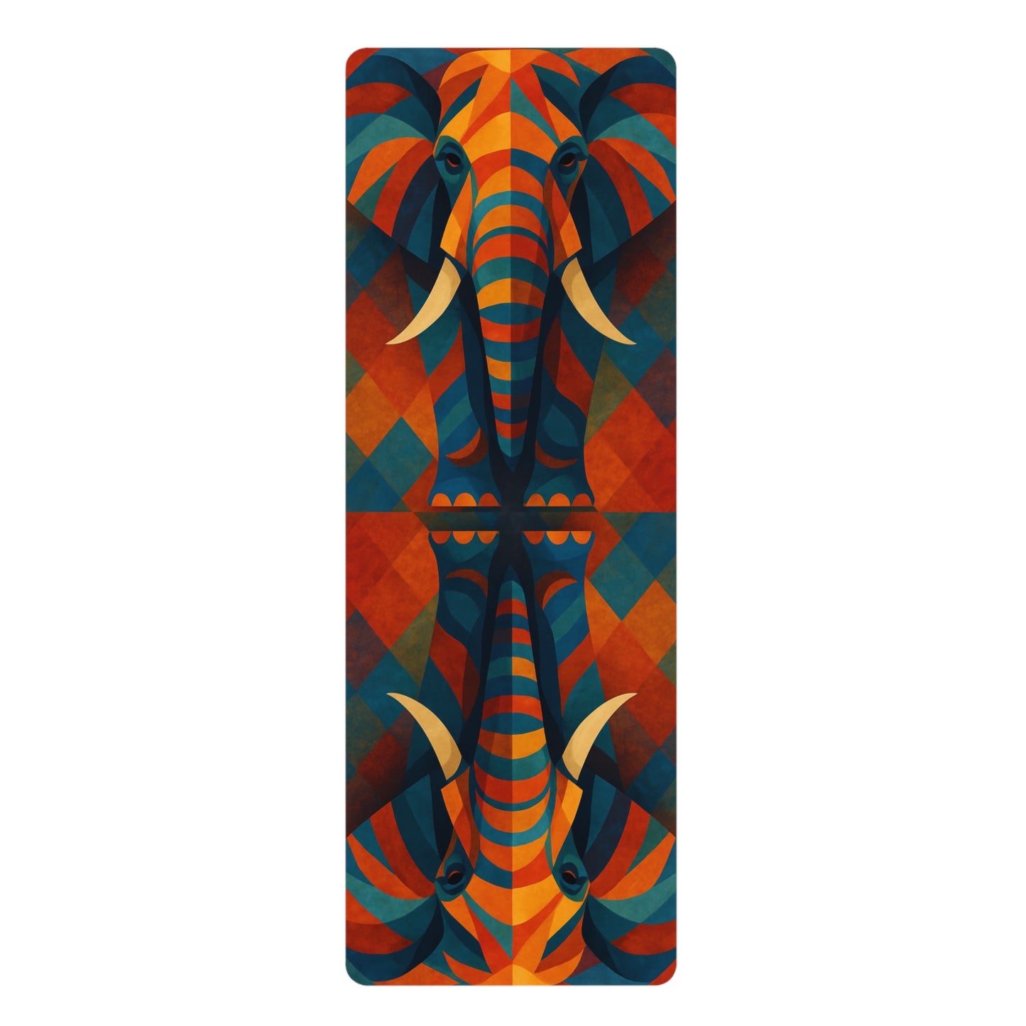 Elephant Spirit Mat | Strength, Wisdom & Grounding | Abstract Symmetry with Strap