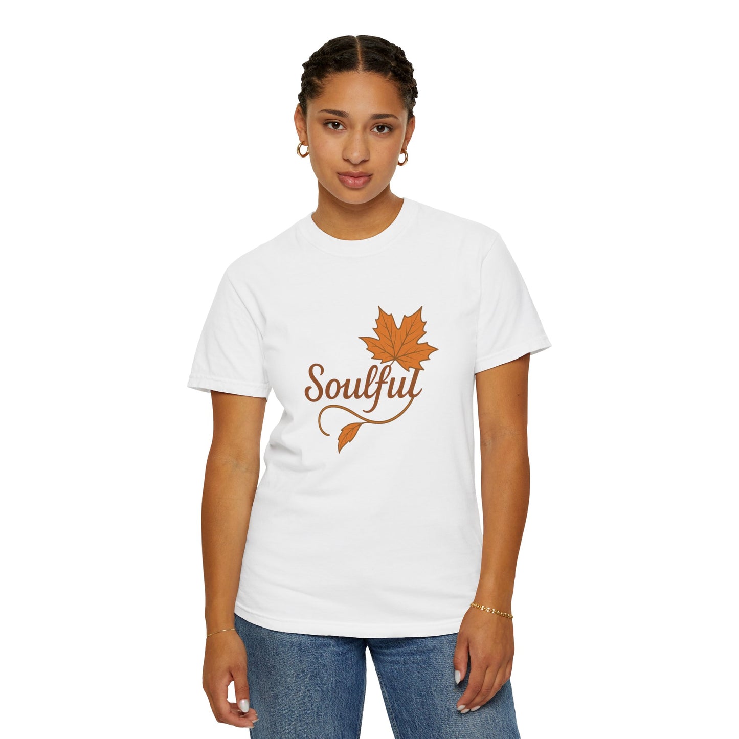 Soulful Maple Leaf T-Shirt | 100% Ring-Spun US Cotton | Autumn Spirit Tee | Nature Lover Gift | Grounded. Grateful. Glowing. | Spiritual Fall Totem Shirt