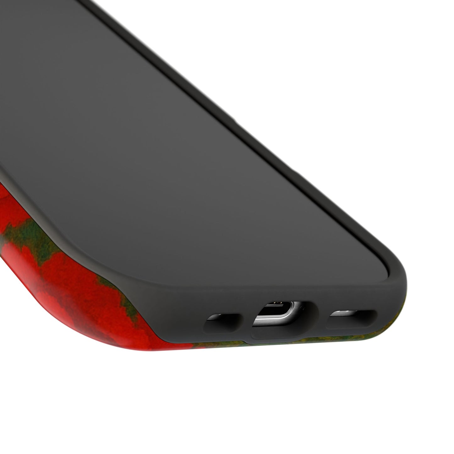 Crimson Love iPhone Case I Impact Resistant Floral Art Cover | SoulfulYarn Collection | Abstract Red Roses Design for iPhone