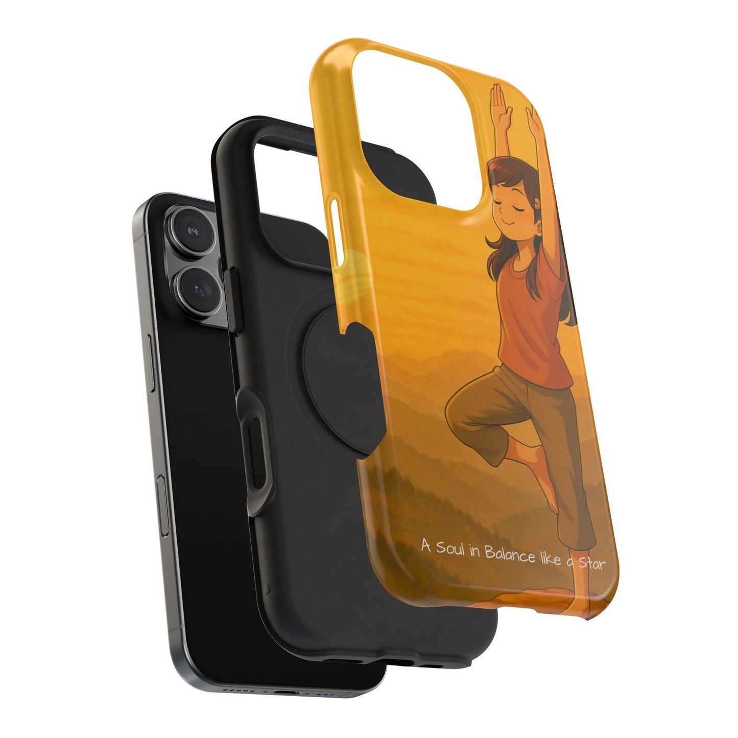 A Soul in Balance iPhone Case | Impact Resistant Cover | SoulfulYarn Collection | Mindful Yoga Art for iPhone