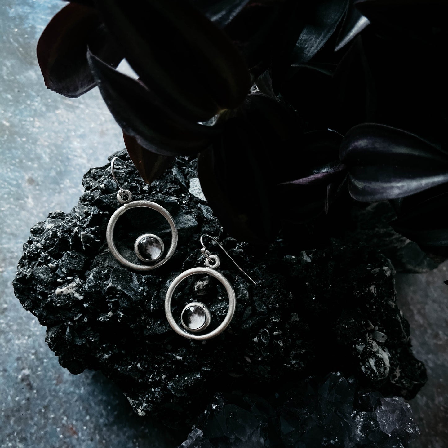 My Moon Circle Dangle Earrings