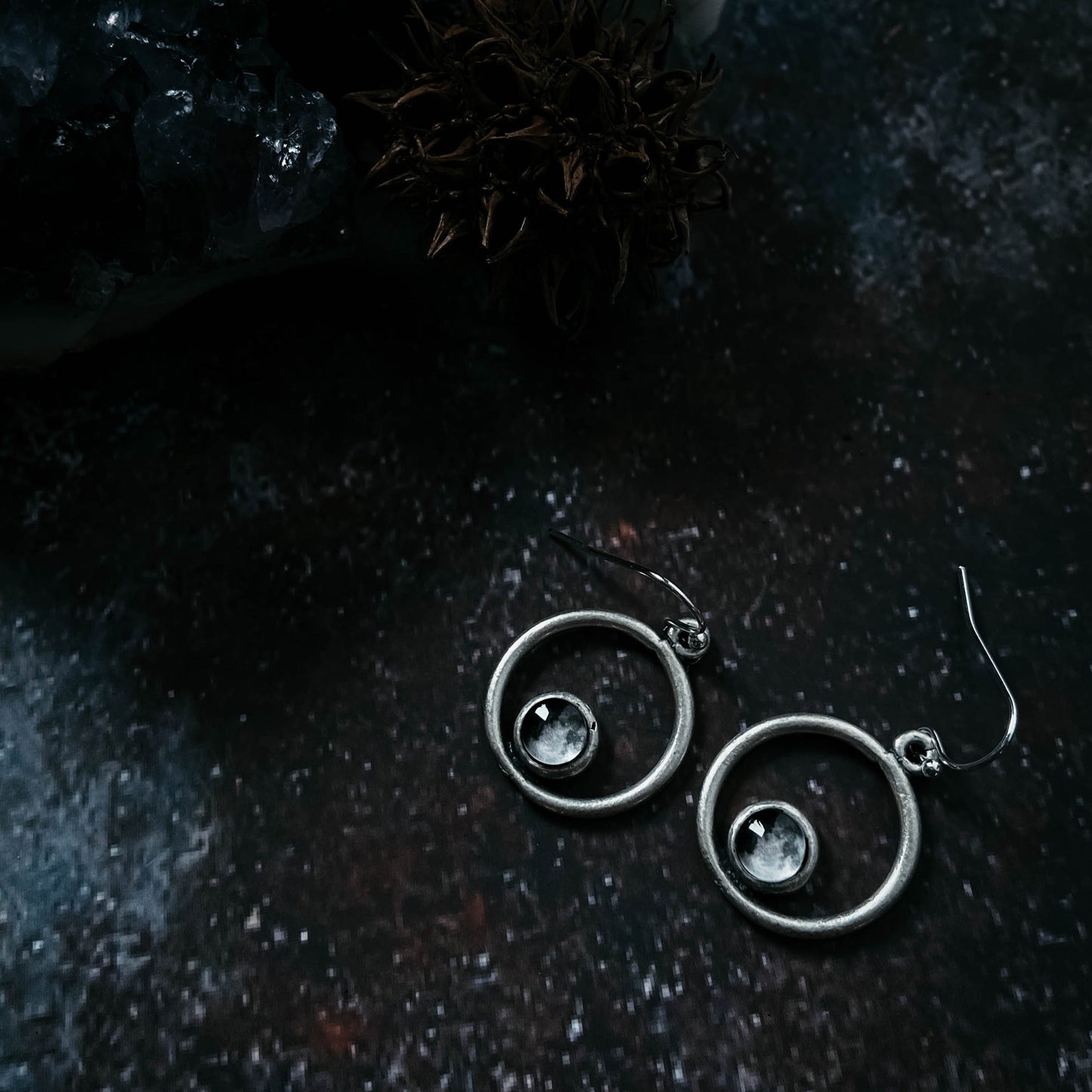 My Moon Circle Dangle Earrings