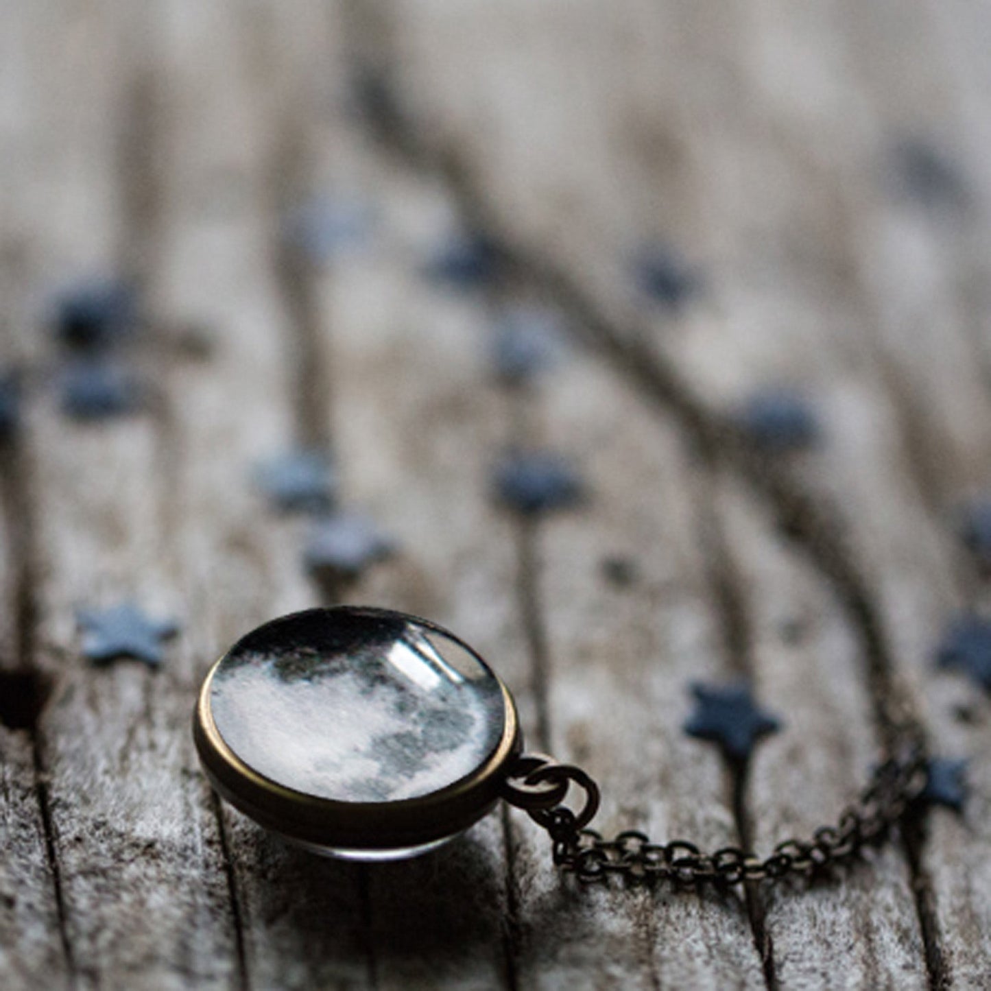 My Moon Double Sided Necklace with Two Custom Moon Dates